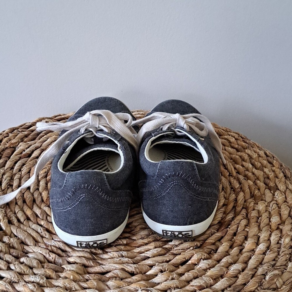 Taos Womens Star Charcoal Washed Canvas Casual/Athleisure Low Sneakers S-8