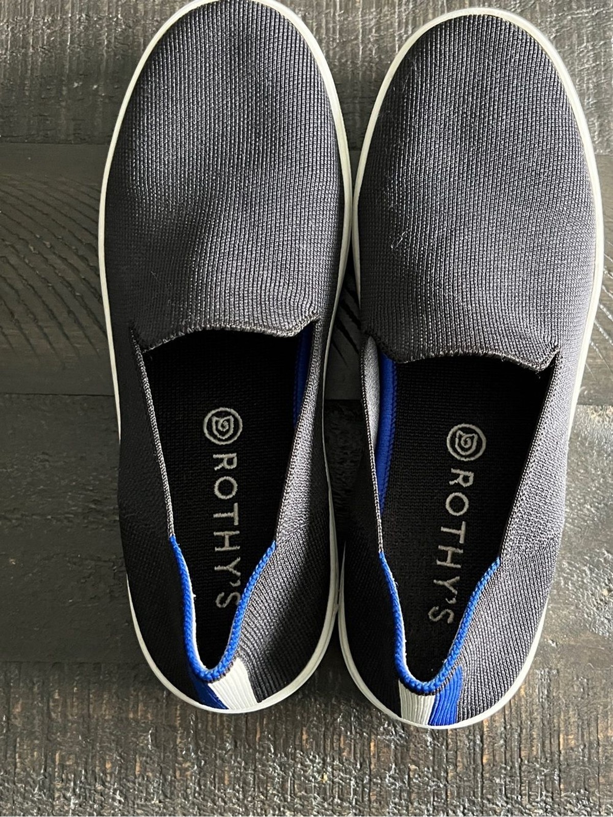 Rothy’s Slip On Sneakers Womens 9 Black Knit Sustainable Travel Shoes