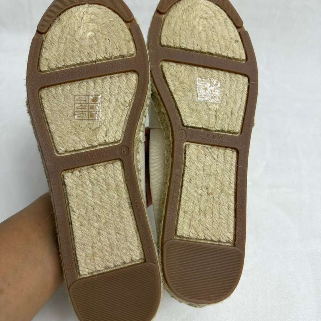 J. Crew Women´s Canvas Cap-Toe Slip-On Espadrilles Sz 8