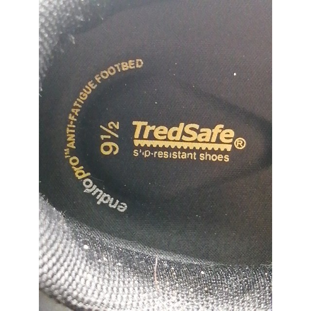 Tredsafe Sneakers Womens Black 9.5 Leather Work Shoe Slip Resistant Anti Fatigue