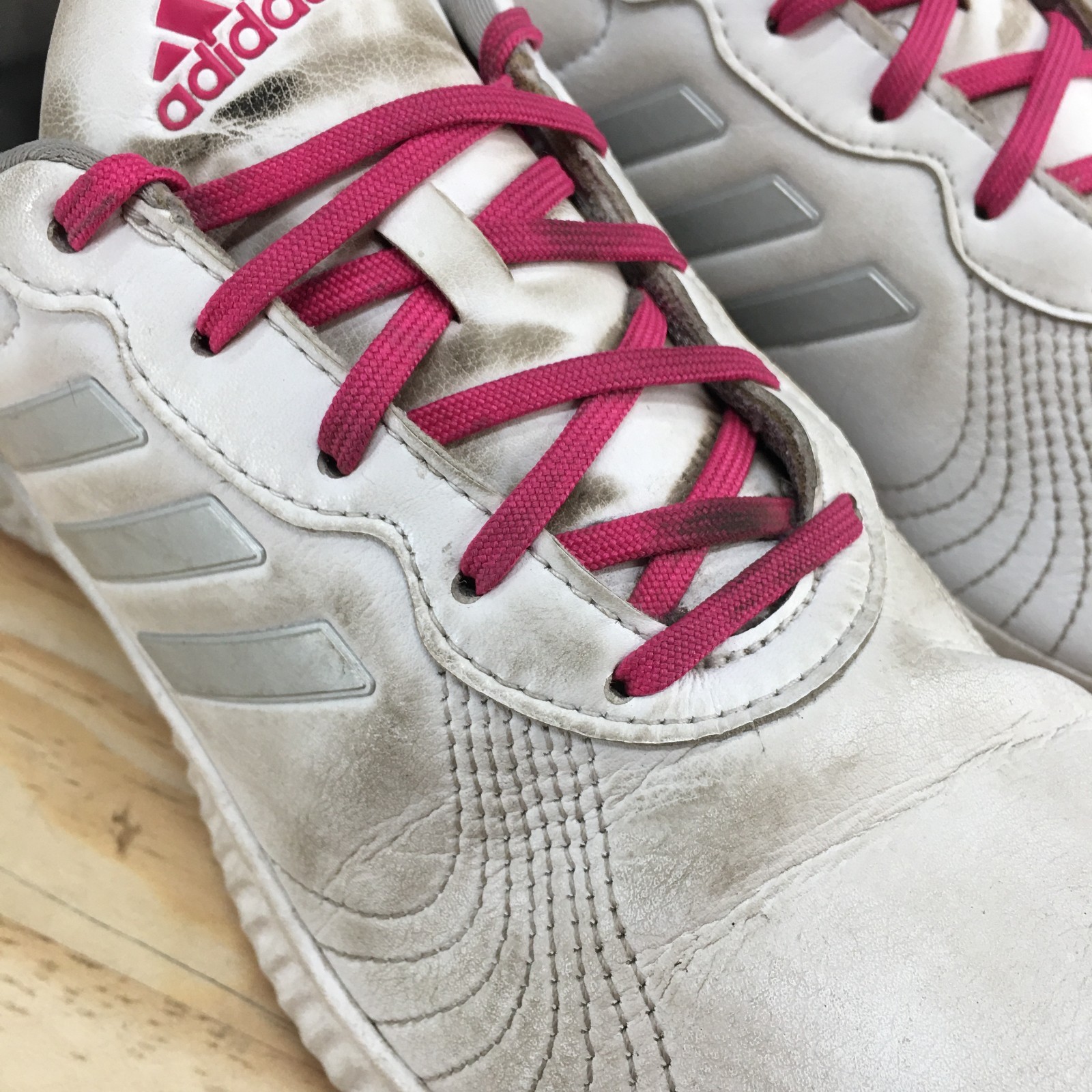 Adidas Shoes Womens 9.5 Bounce Golf Sneakers White Leather Lace Up Sports AC8283
