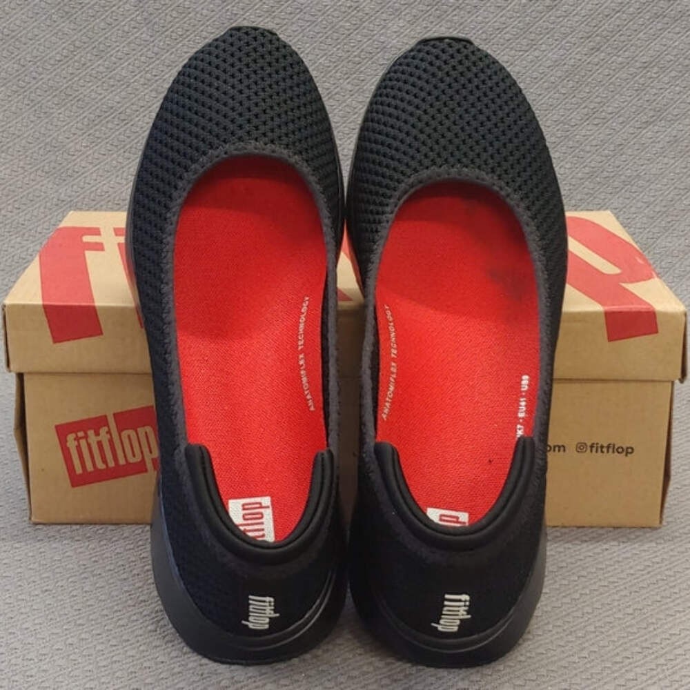 “AS IS” FitFlop Air Mesh slip-on Ballerina Black – 9 674169-J