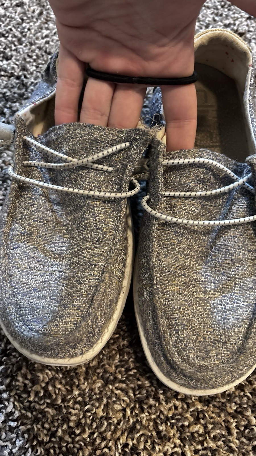 HEY DUDE Wendy Slip-On Casual Shoes Gray Knit Polyester Women’s US 6 EU 37
