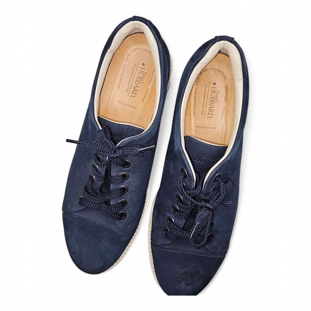 Samuel Hubbard – Fast Navy Suede Sneakers Walking Shoes Womens Sz 8 Vibram Soles