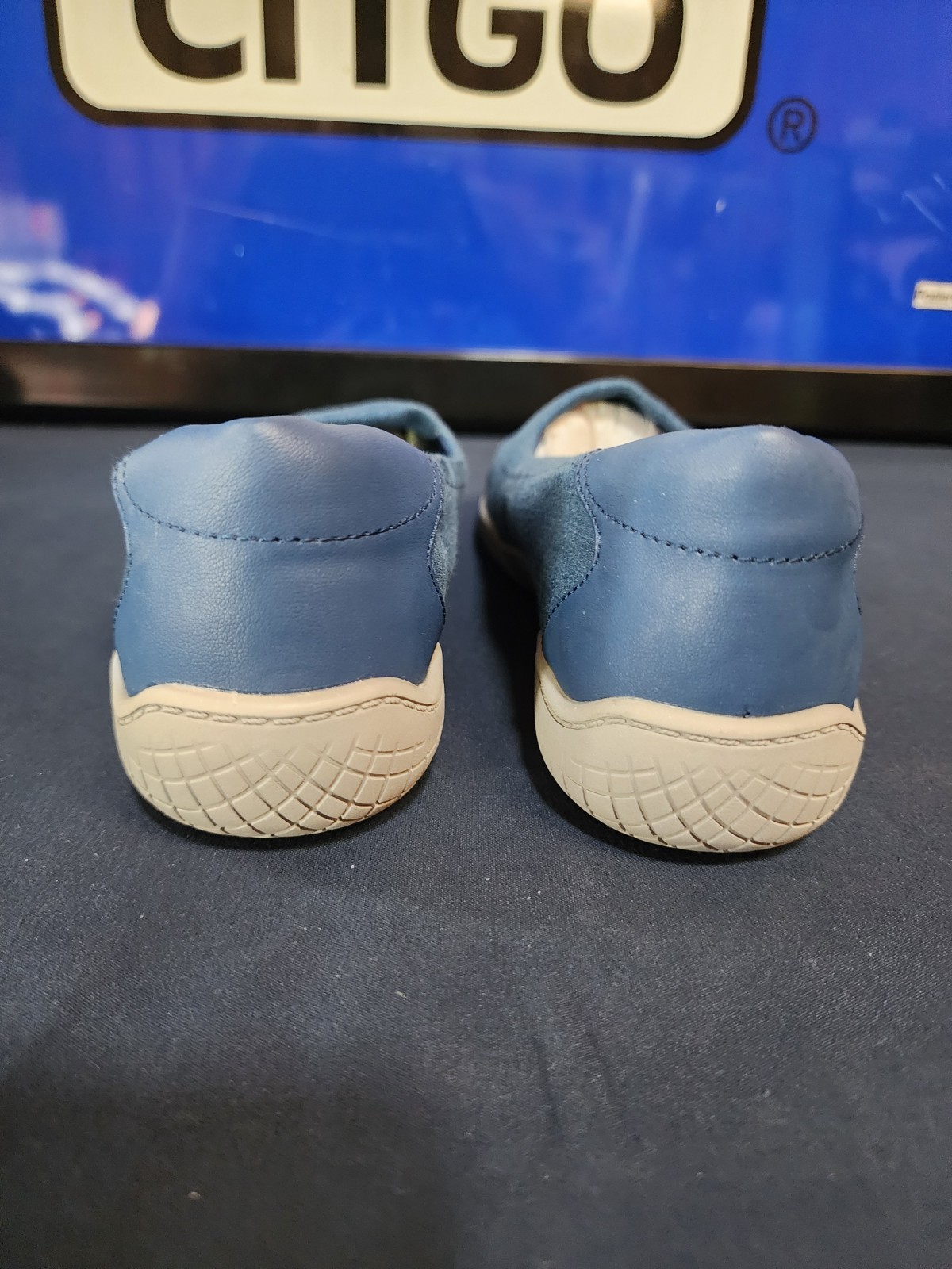 Womens Easy Spirit Gift 2 Navy Blue Denim Slip ons size 6.5