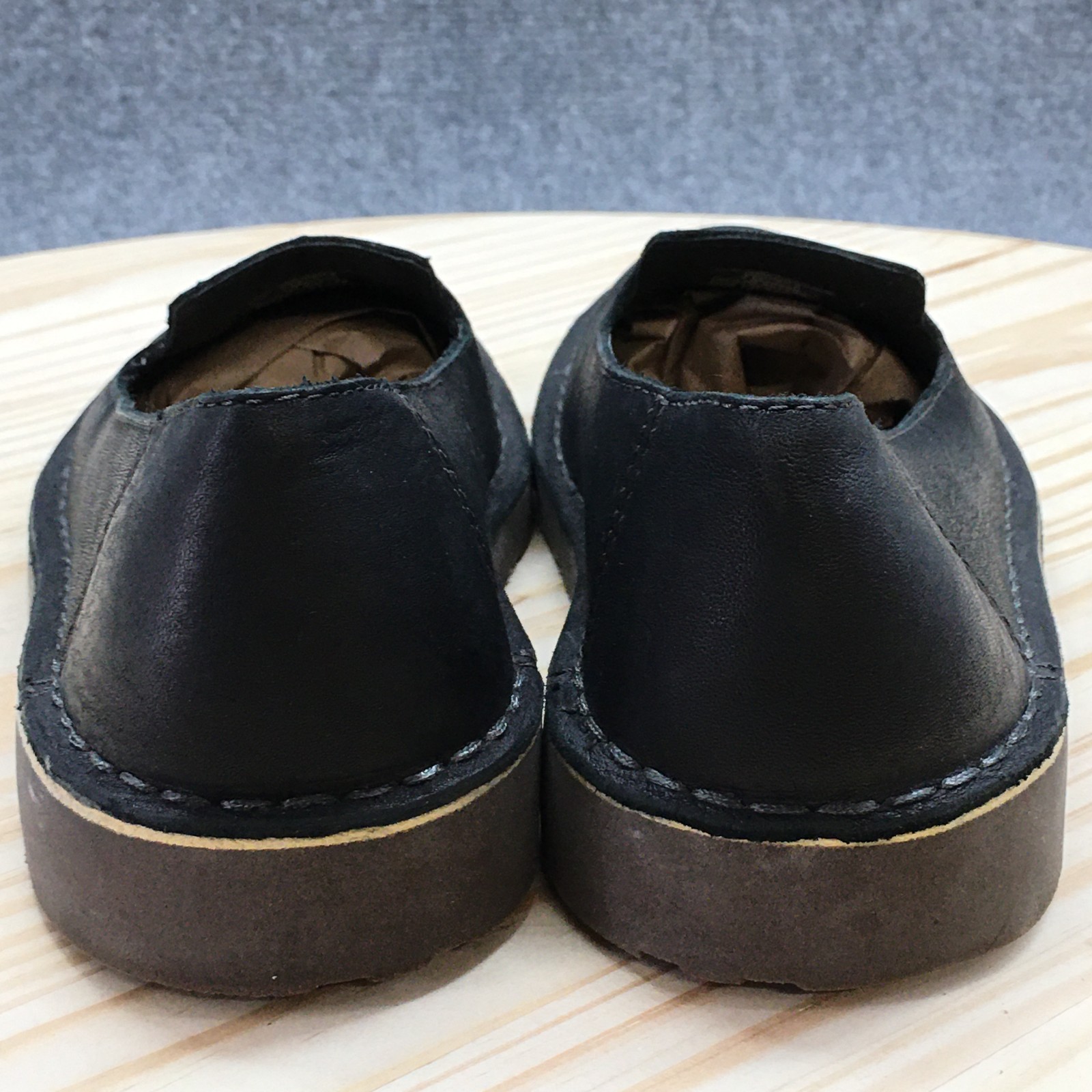 LL Bean Shoes Womens 7 M Stonington Slip On Loafers Black Leather Casual 507146