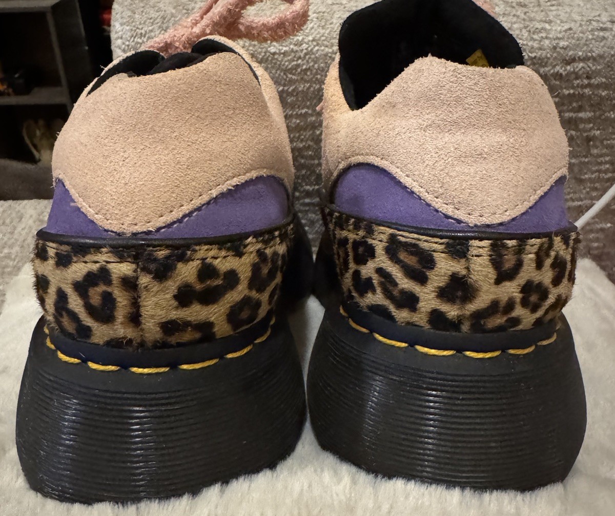 EUC Dr. Martens Buzz 5-Eye Leopard Suede Platform Shoes Women’s Size 8