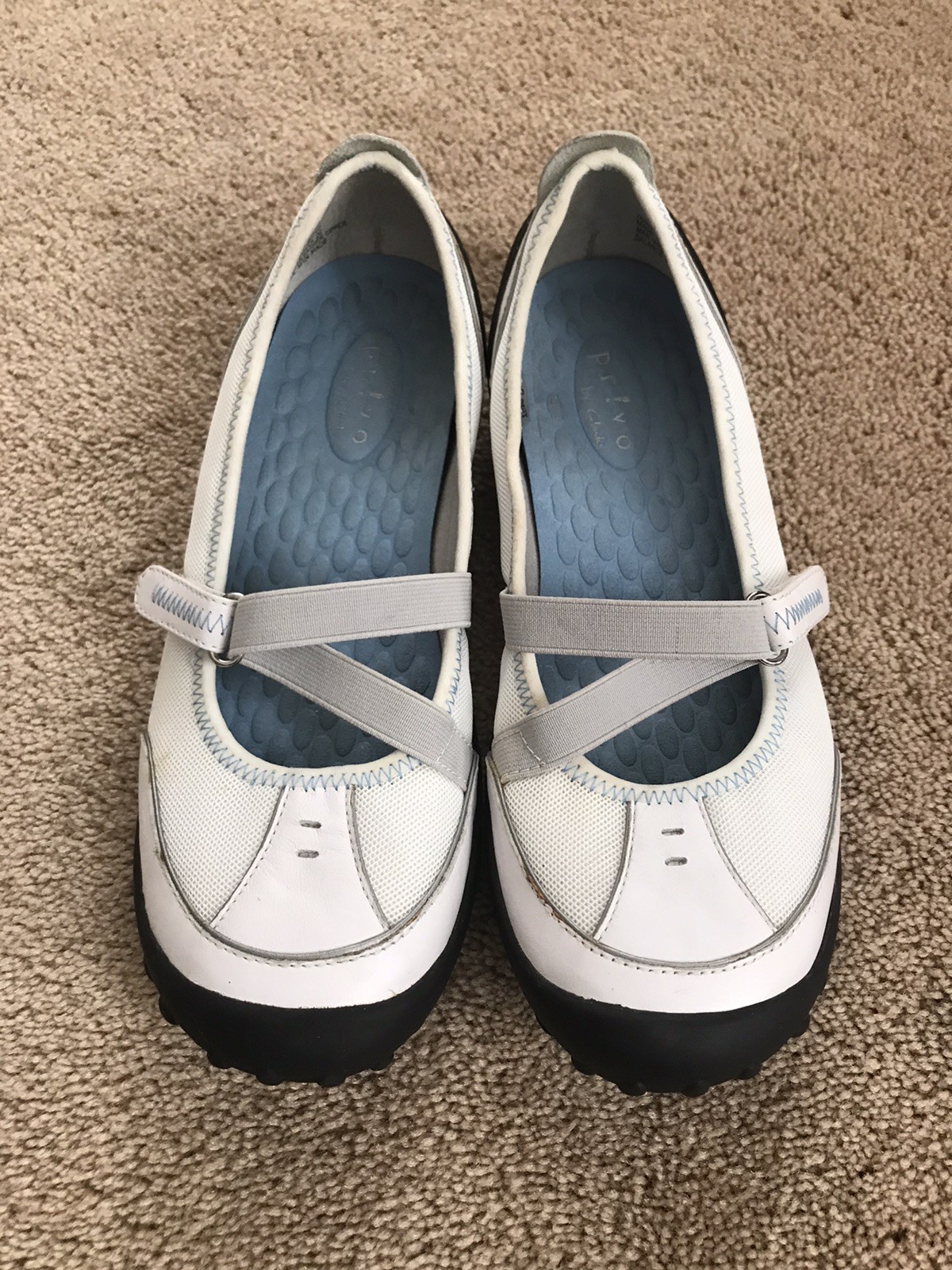 New Clark’s Provo White/Beige Straps Rubber Sole Comfort Walking Shoes Sz 8 Med