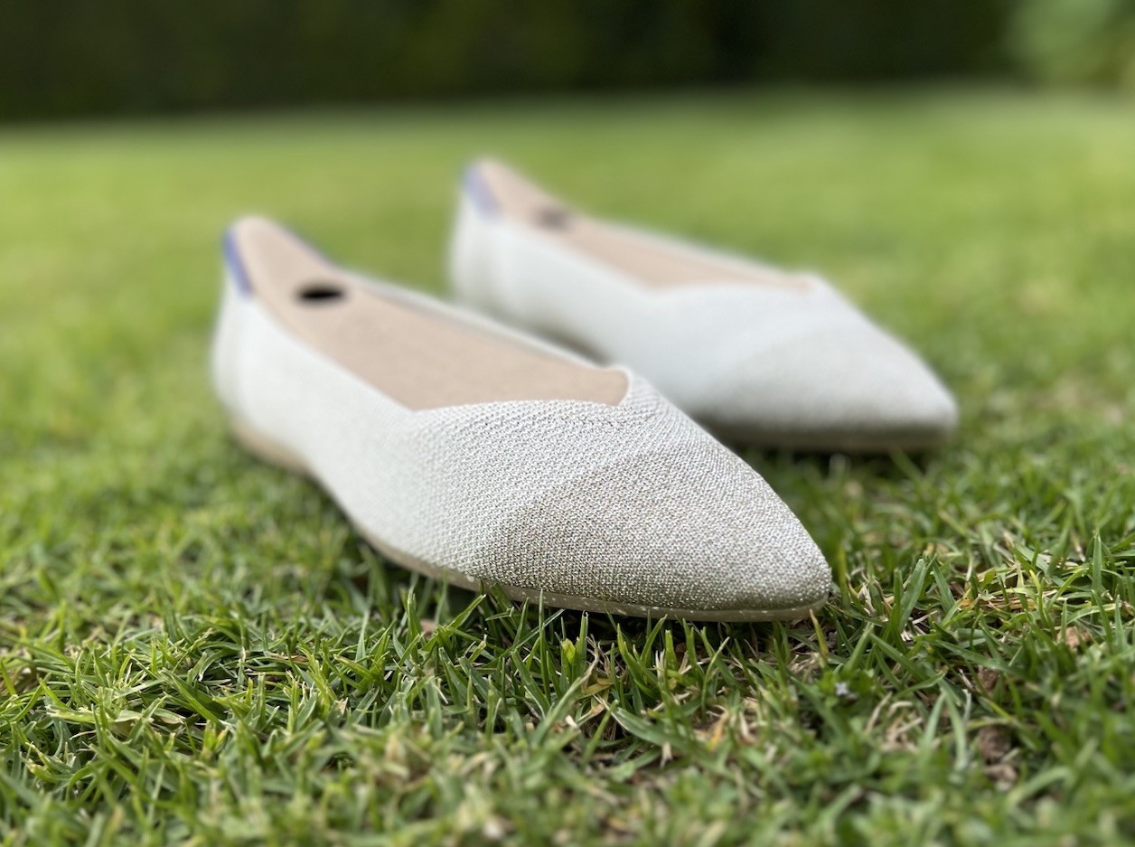 New Rothy’s The Pointy Slip On Toe Flat Size 13 Diamond Metallic Pointed Shoe