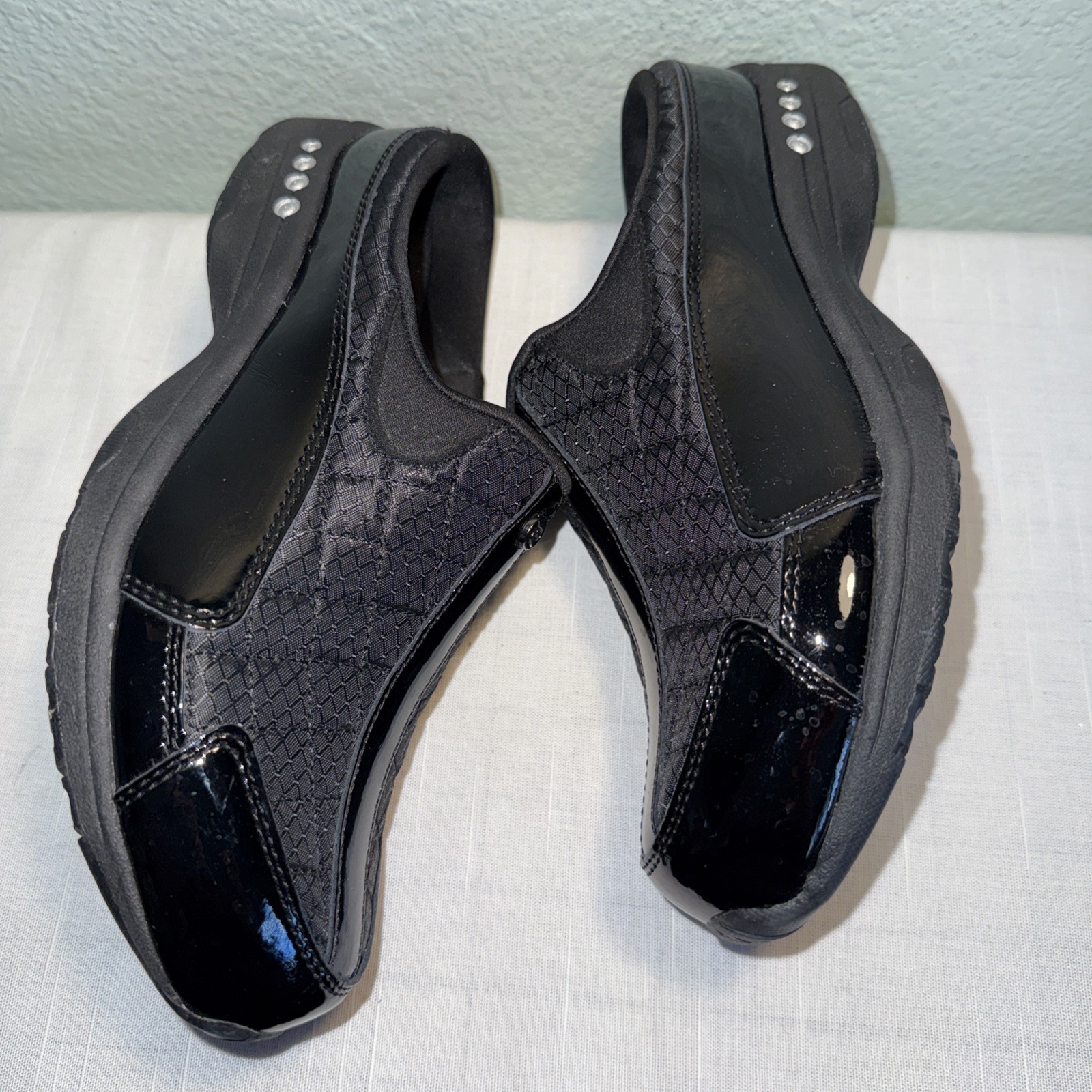 Easy Spirit Womens Shoes Slip On Walking Mules Mary Jane Patent Black Sz. 8.5
