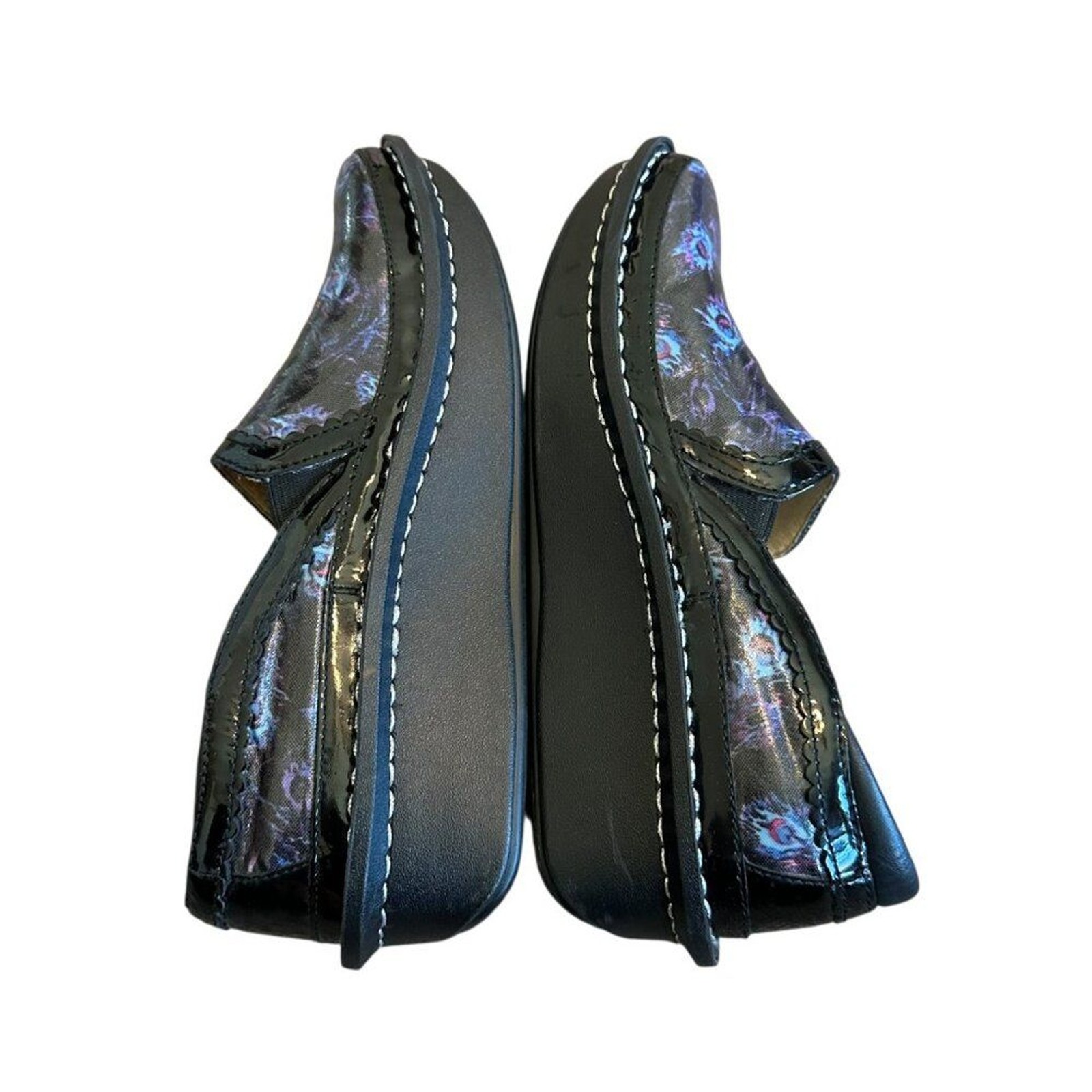 Alegria Debra Peacock Clogs Leather Slip-On Comfort Shoes Nursing Size 36 Womens