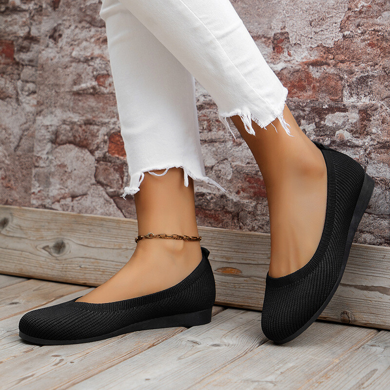 Womens Flats Round Toe Comfortable Ballet Walking Shoes Dressy Slip ons Loafer S