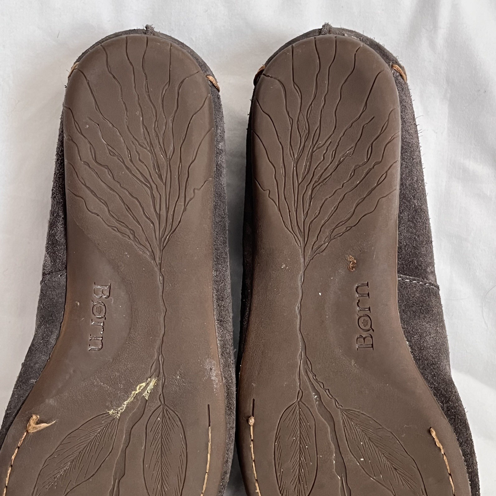 Born Handcrafted Leather Size 7 Women’s Grey Brown Slip On Casual Comfort Mexico