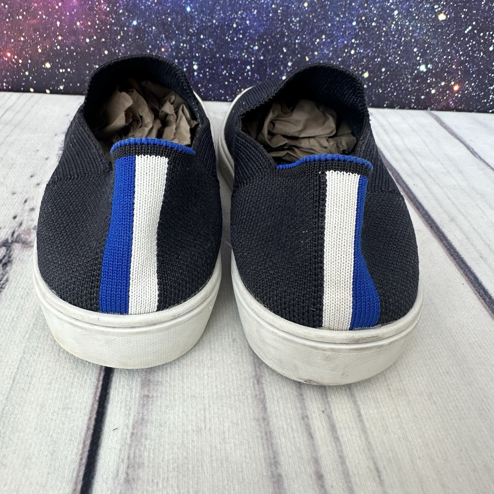 Rothy’s The Original Women’s The City Flat Sneaker Loafer 6.5 Black Casual Shoes