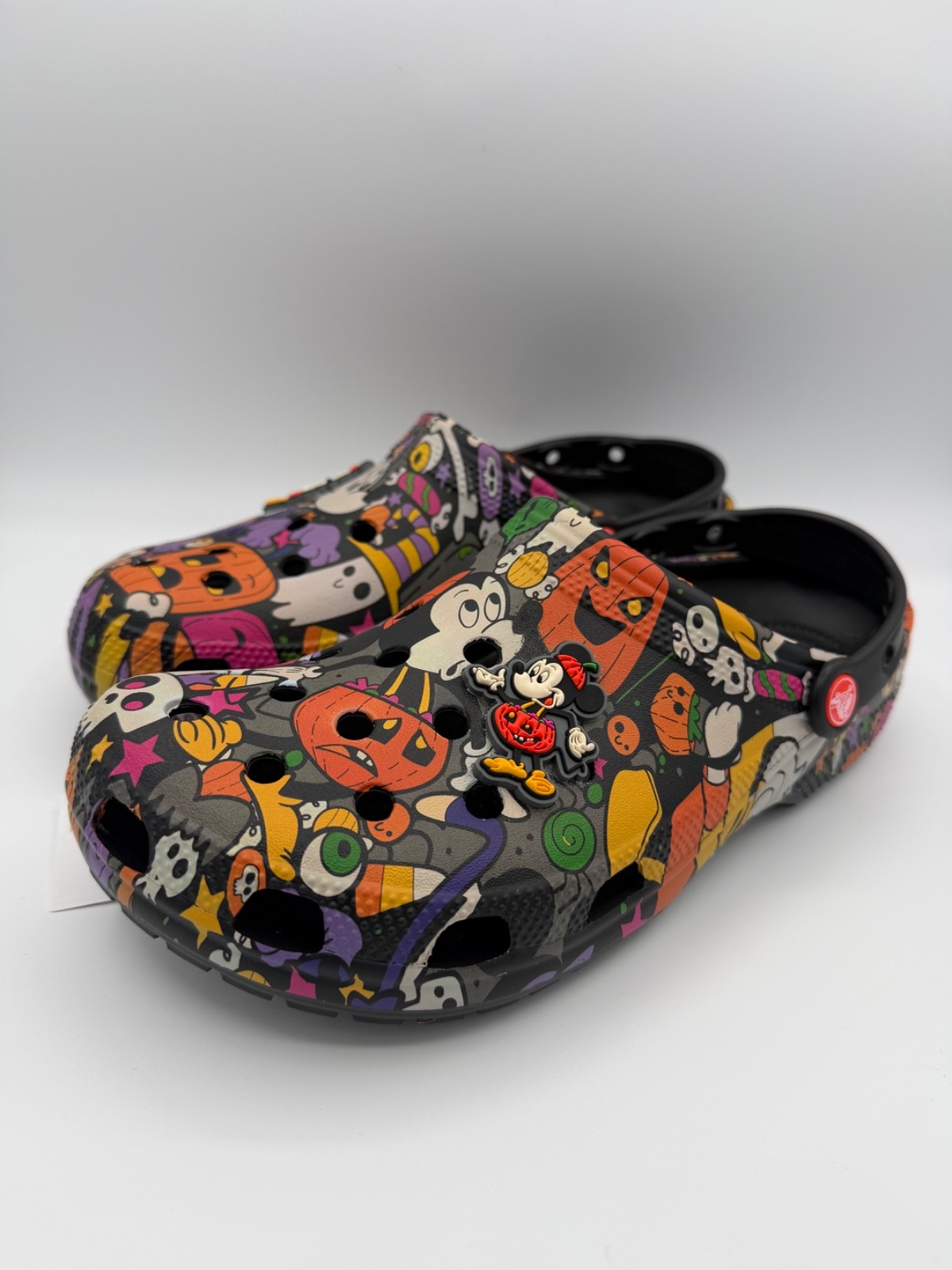 Crocs Disney Park Halloween Treat Icon Mickey Pumpkin Clogs Shoes Size 11 NEW