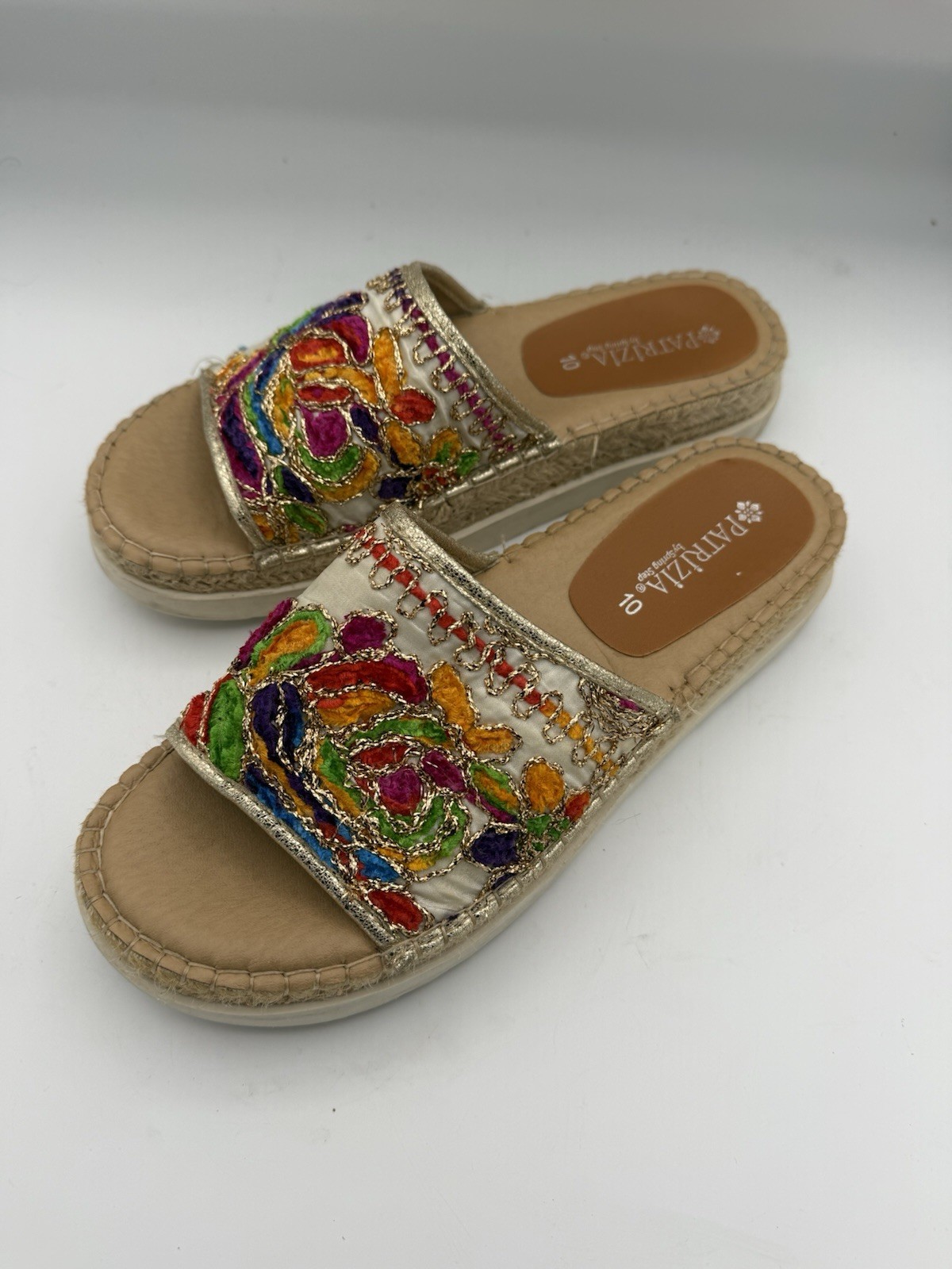 Patrizia By Spring Step Slip-On Embellished Embroidered Colorful Sz 10 FREE SH
