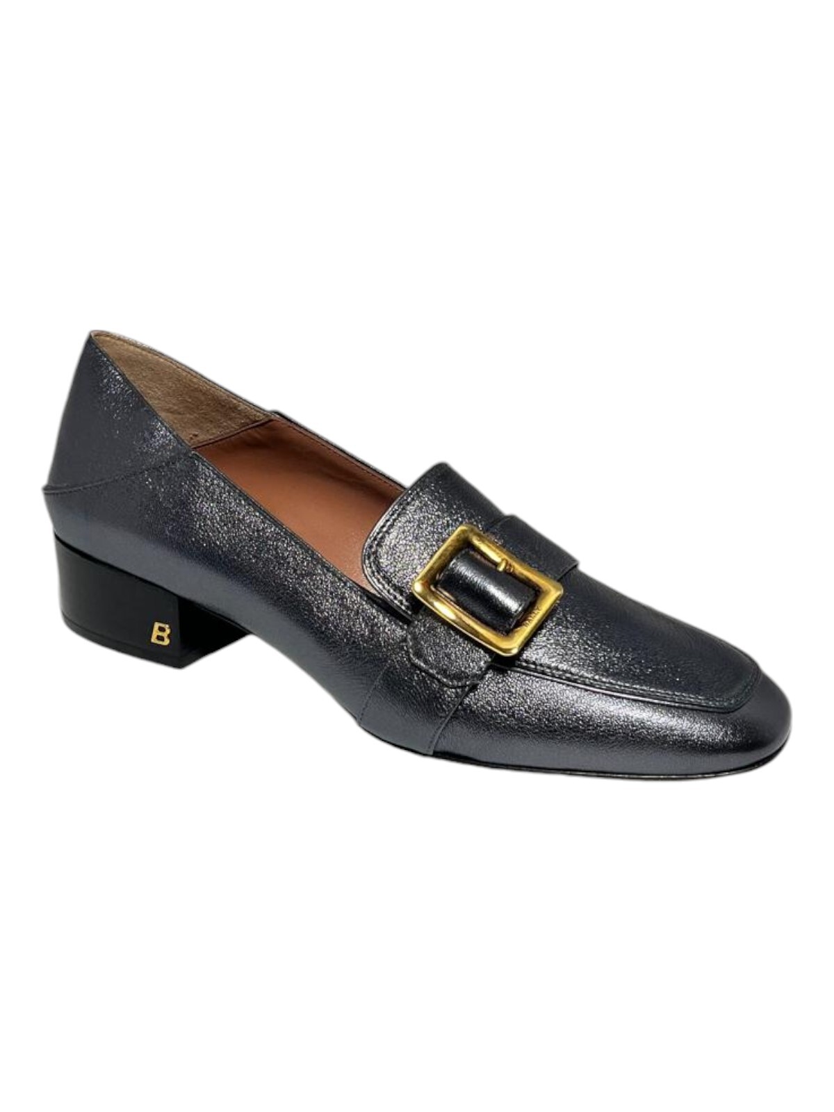 Bally Janelle 6217720 Ladies Metal Gray Loafers Leather MSRP $870