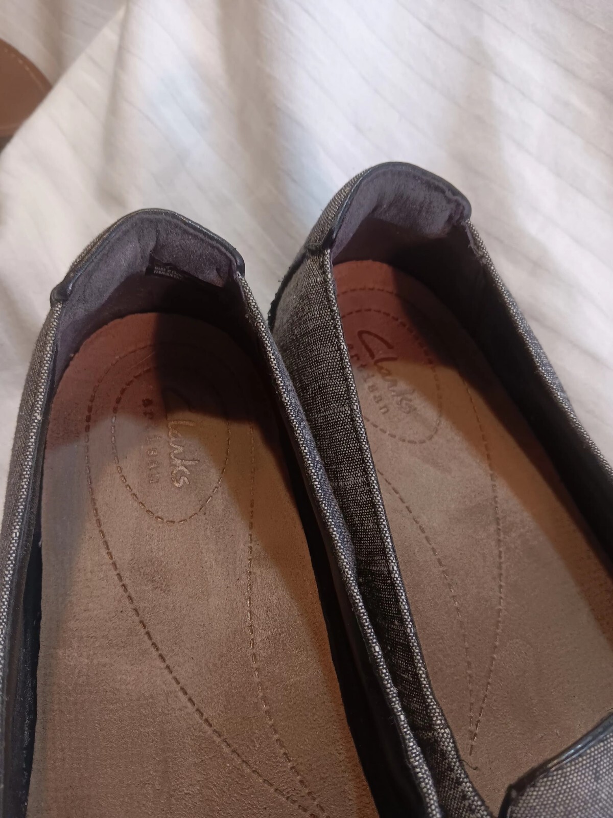 Women’s, Sz 7 ,Clarks, Bendables, artisan, Thoughtful Q Block Heel ,Gray Cloth~