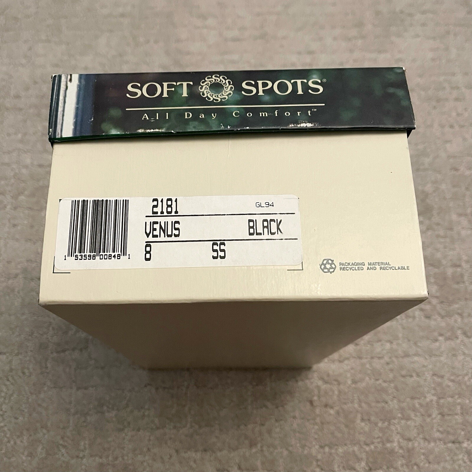 Vintage Soft Spots Women’s Shoes Style #2181 Venus Black Size 8 with Box VGC