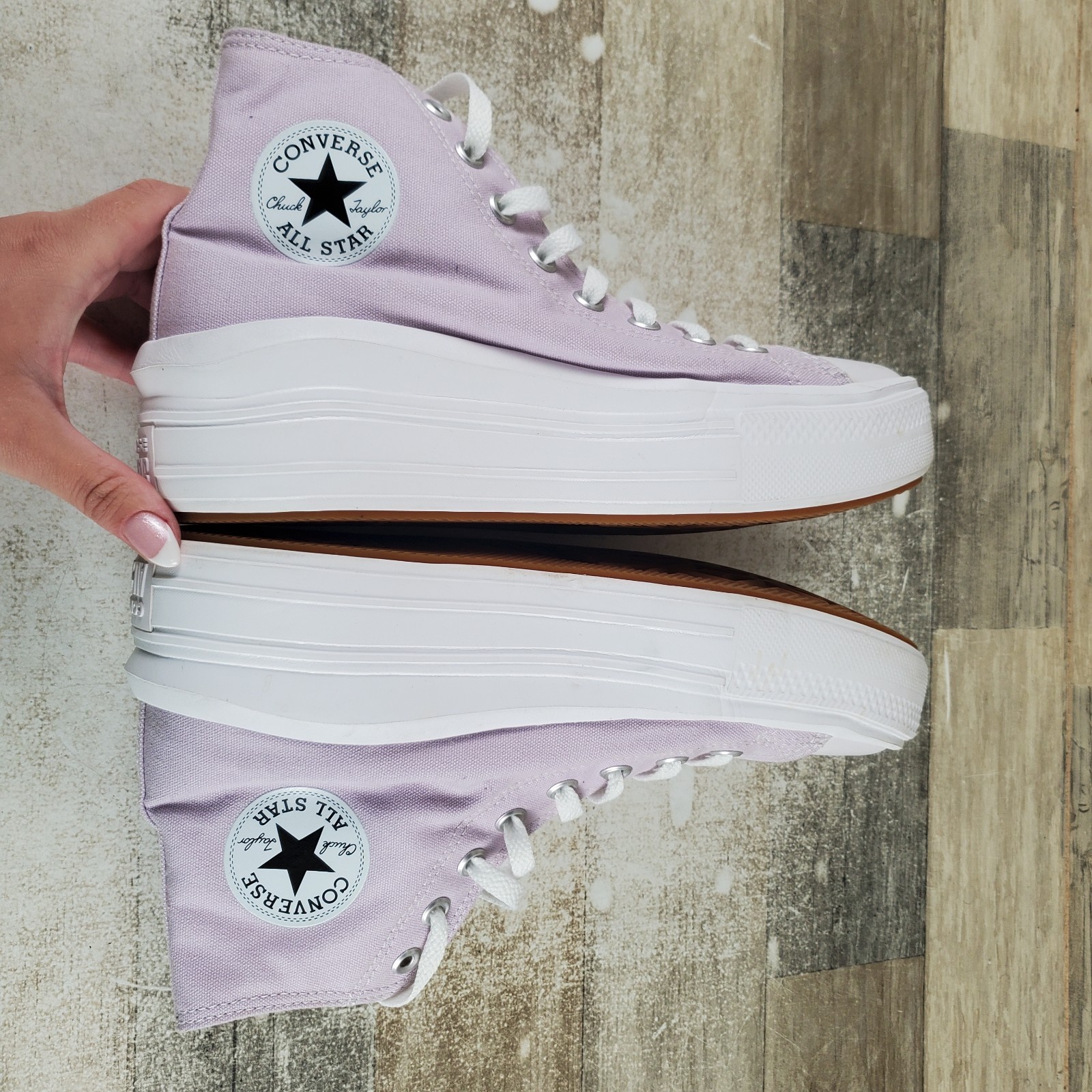 Converse Chuck Taylor All Star Move Womens Shoes Sz 9.5 Purple High-Top Sneakers