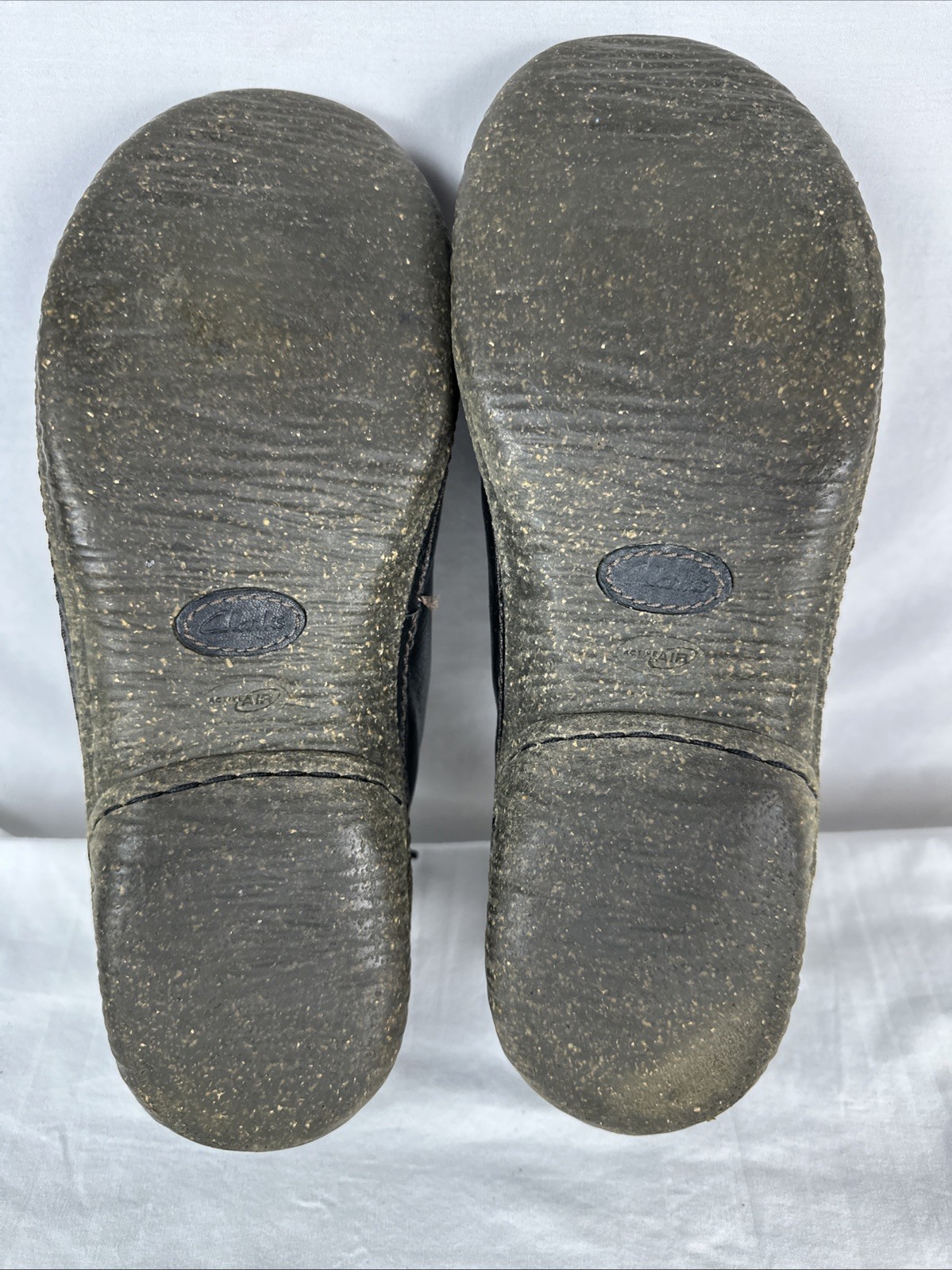Clarks Artisan Black Leather Shoes Womens 8M Lace Up Balance Man Made