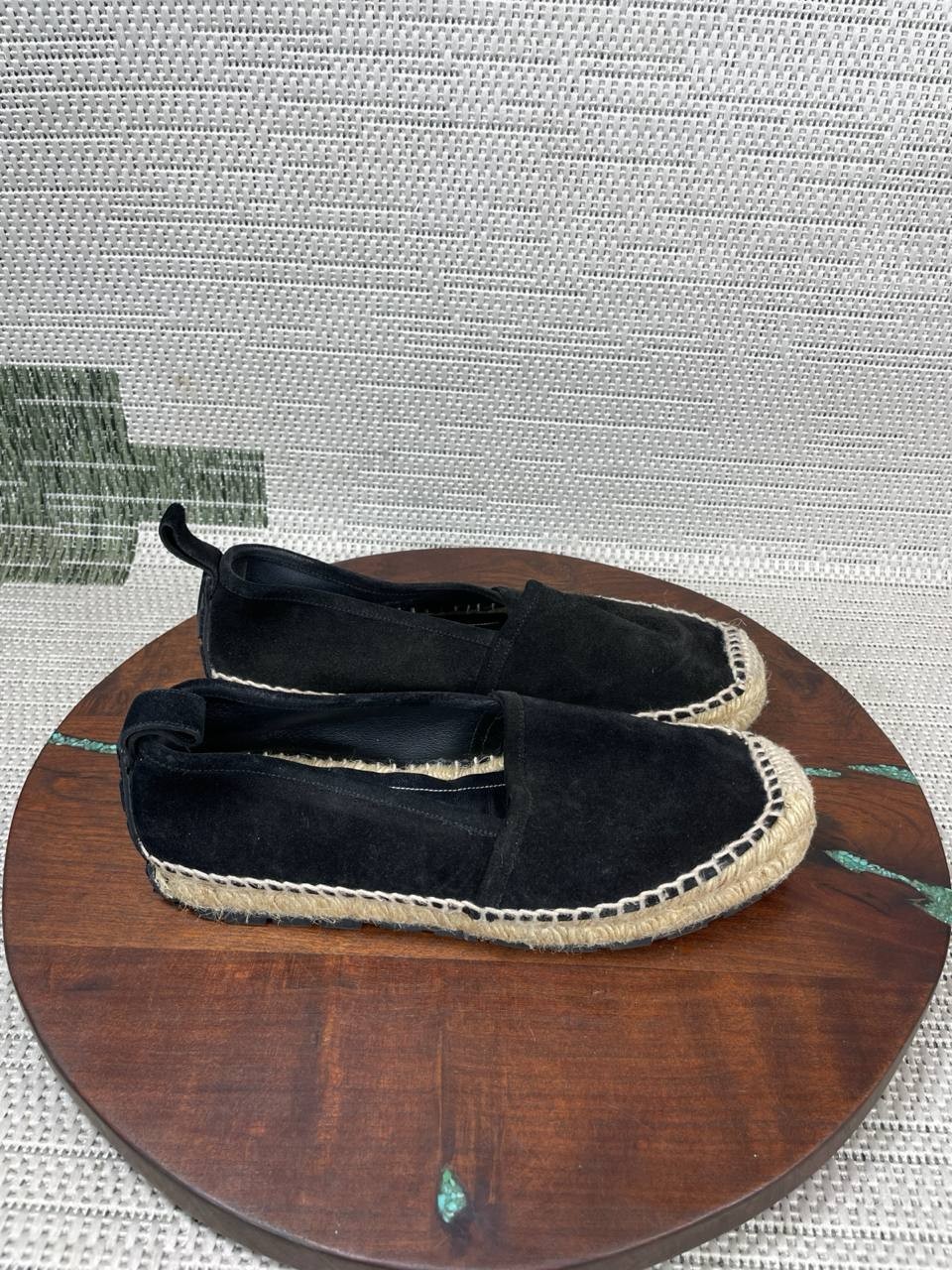 Balenciaga Shoes Women Size 37 Eu 6.5 Us Espadrilles Black Suede Comfort Slip On