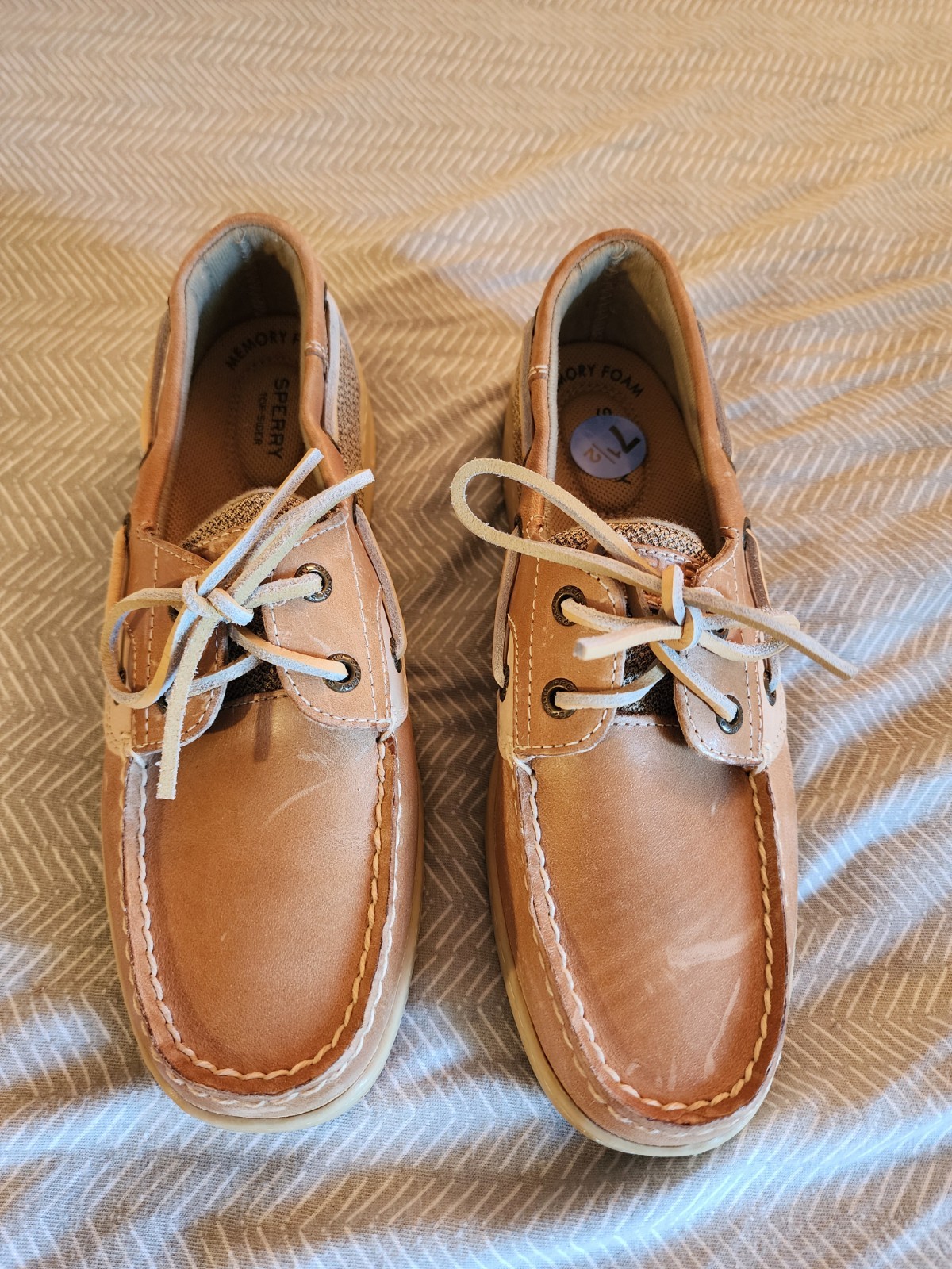Sperry Top-Sider Women’s Brown Leather Boat Shoes Lace Up Comfort Size 7.5