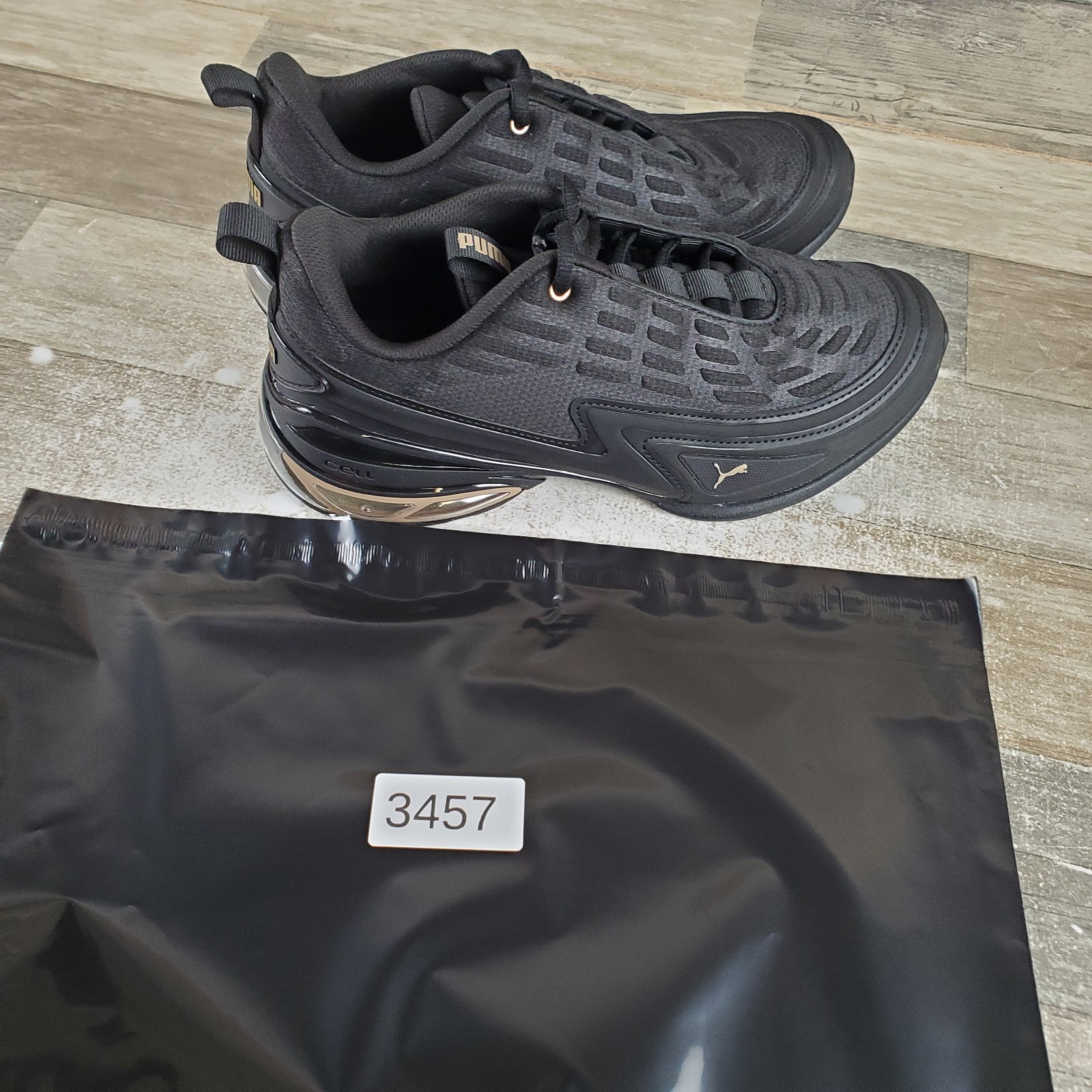 PUMA Meza Women Shoes Sz 8.5 Athletic Running Black Mesh Low Top Lace Up Sneaker