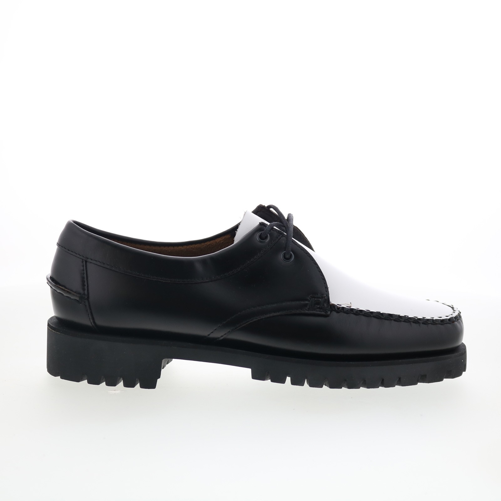 Sebago James Lug 741227W-987 Womens Black Loafers & Slip Ons Boat Shoes