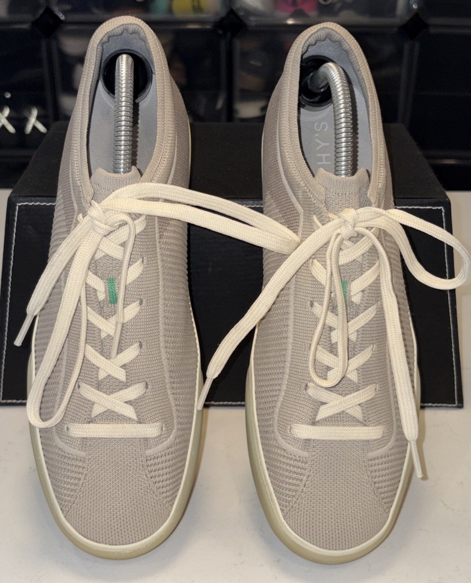 Rothy’s The Lace Up Sneakers Blonde Comfort Knit Shoes Walking Women’s 11 (K-D5)