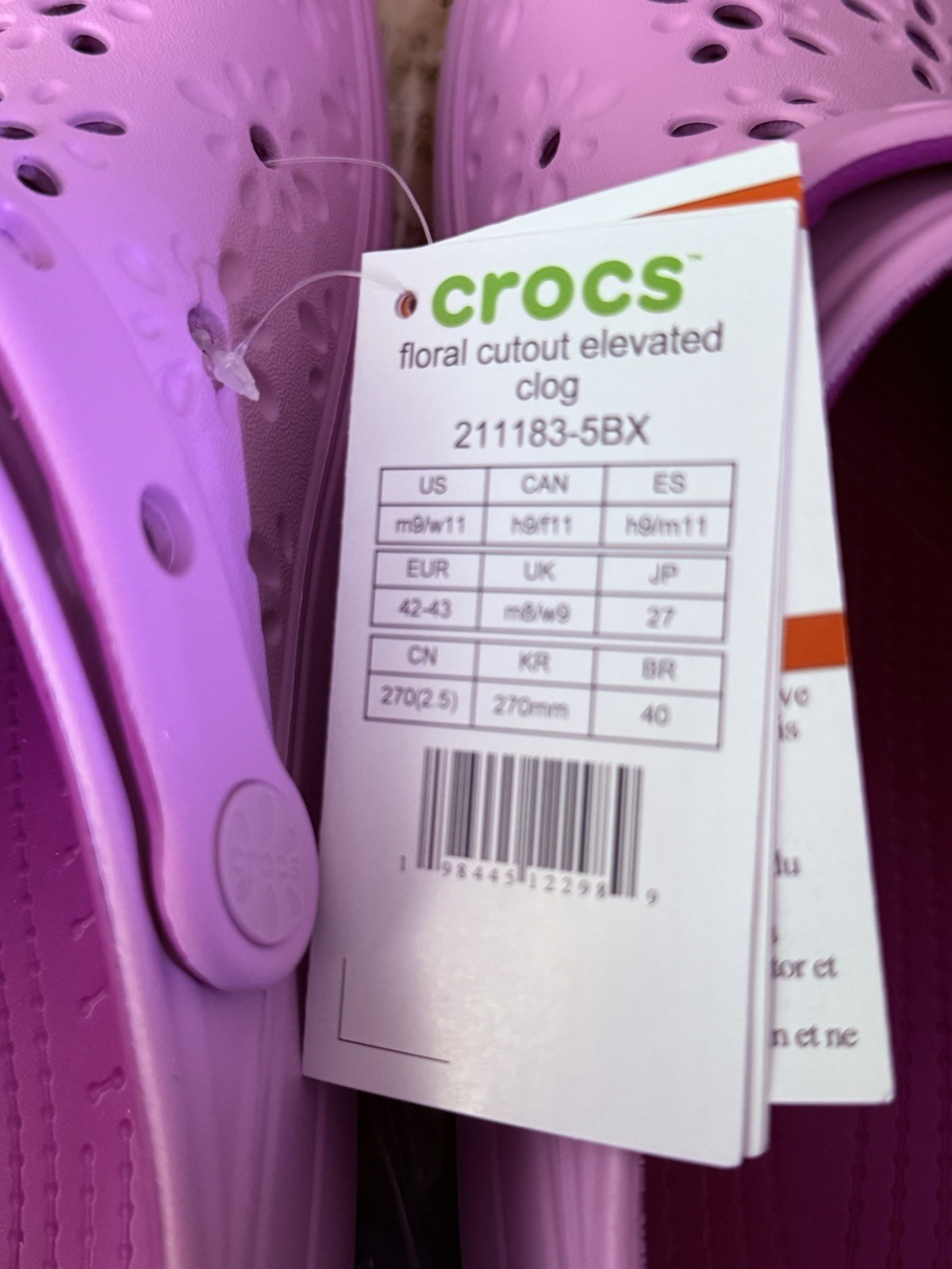 Crocs Floral Cut Out Elevated Clog
