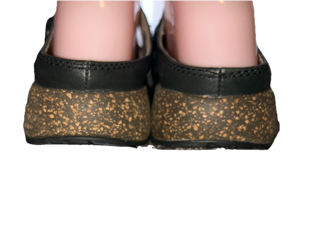 Womens Teva Delavina Black leather mules Clog Sz 8.5