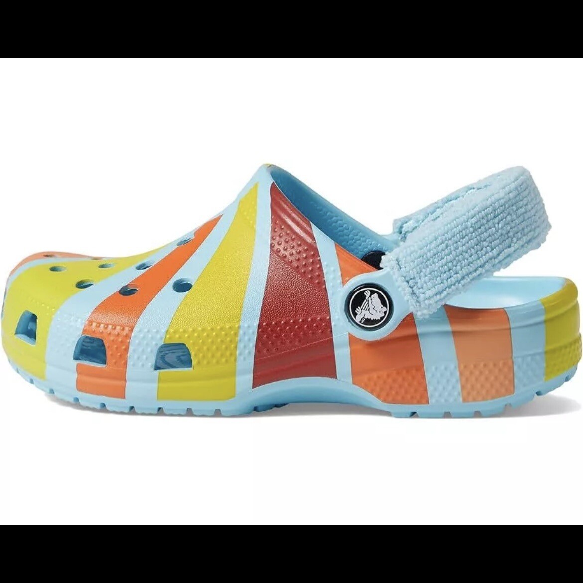 Crocs Classic Terry Cloth Clog Blue Multi Womens Size 6 / Juniors Size 4 NEW