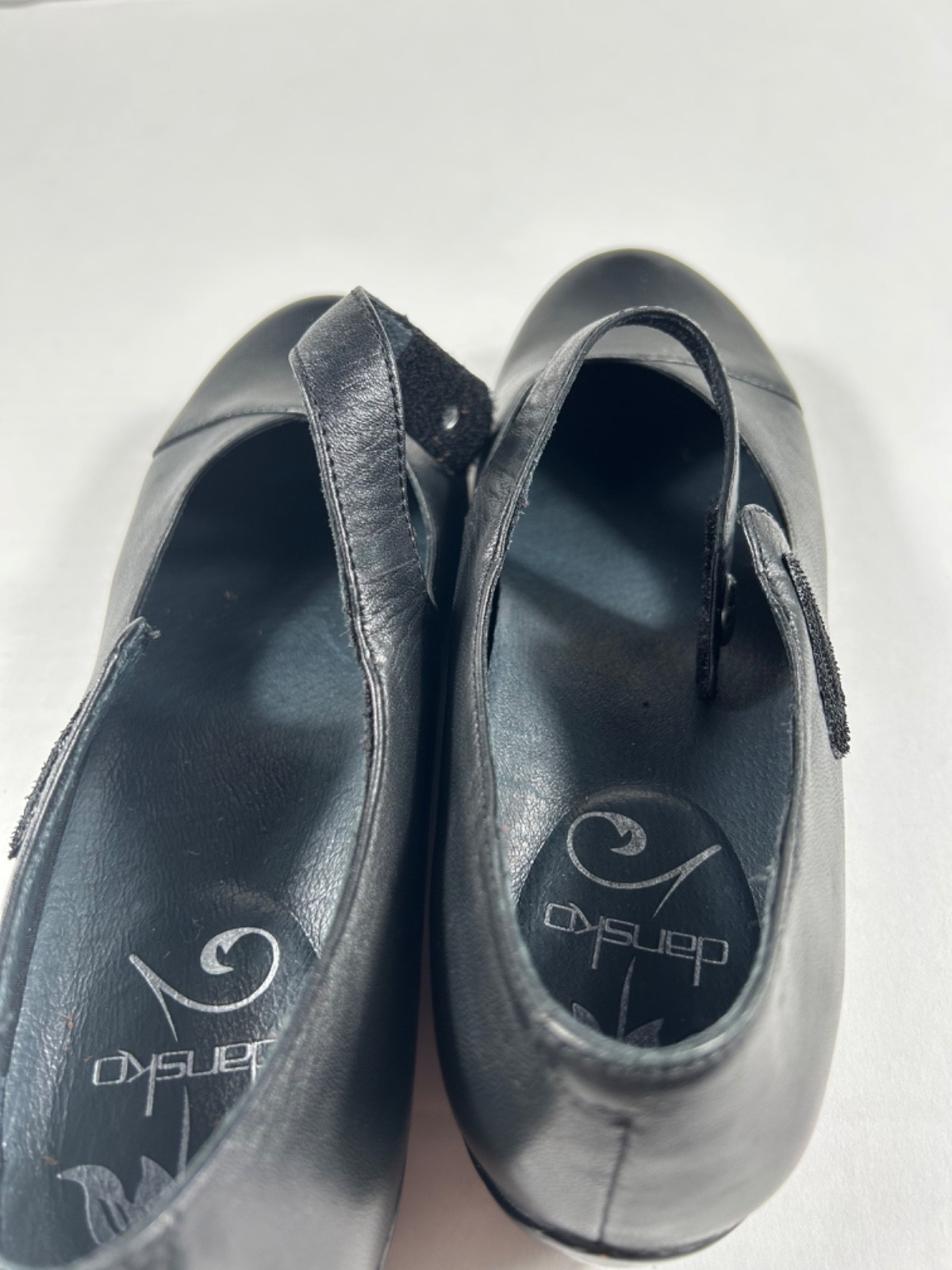 Dansko Mary Janes Women 38 Black Leather Hook Loop Shoes Minimalist Boho Comfort