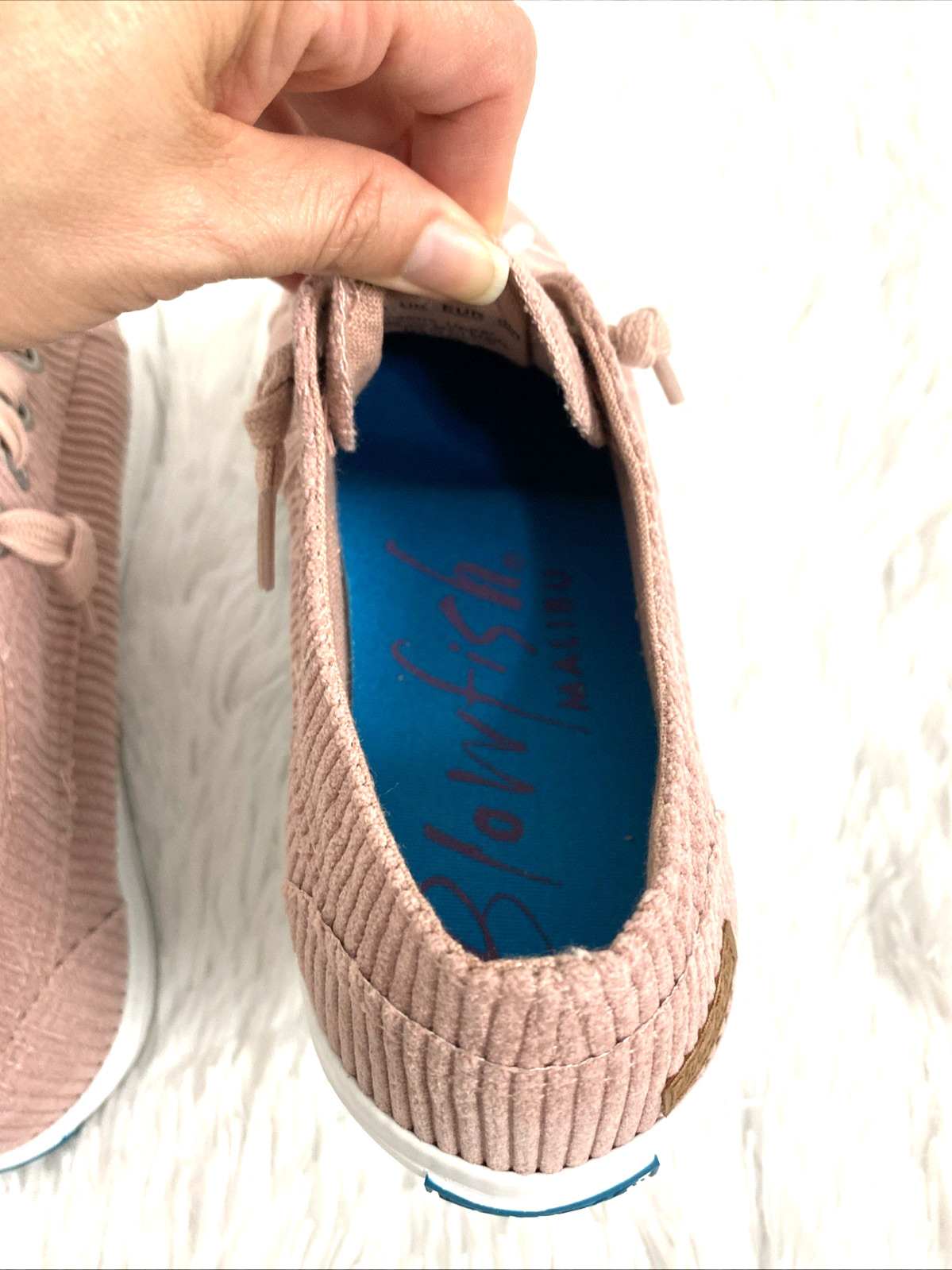 Blowfish Malibu Maxine Sneakers Shoes Womens Pink Cotton Corduroy Lace Up