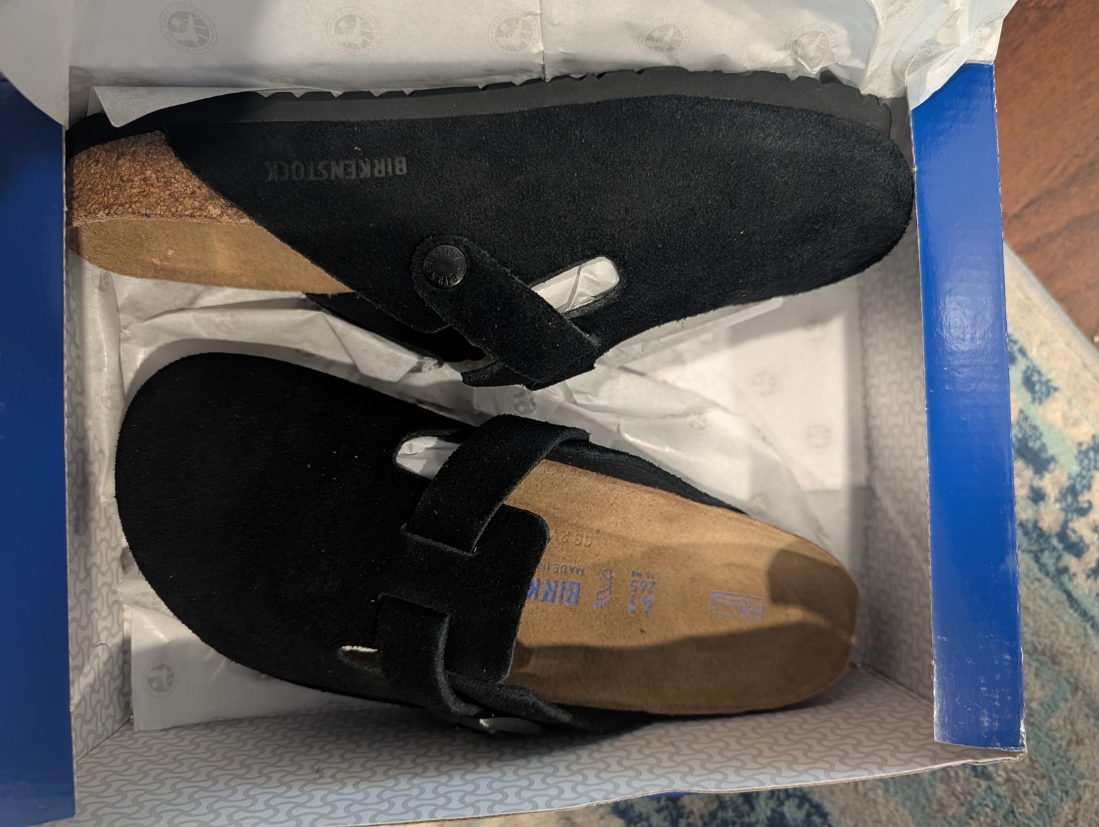 Birkenstock Boston Soft Footbed Suede Leather Black – NEW – SIZE 41