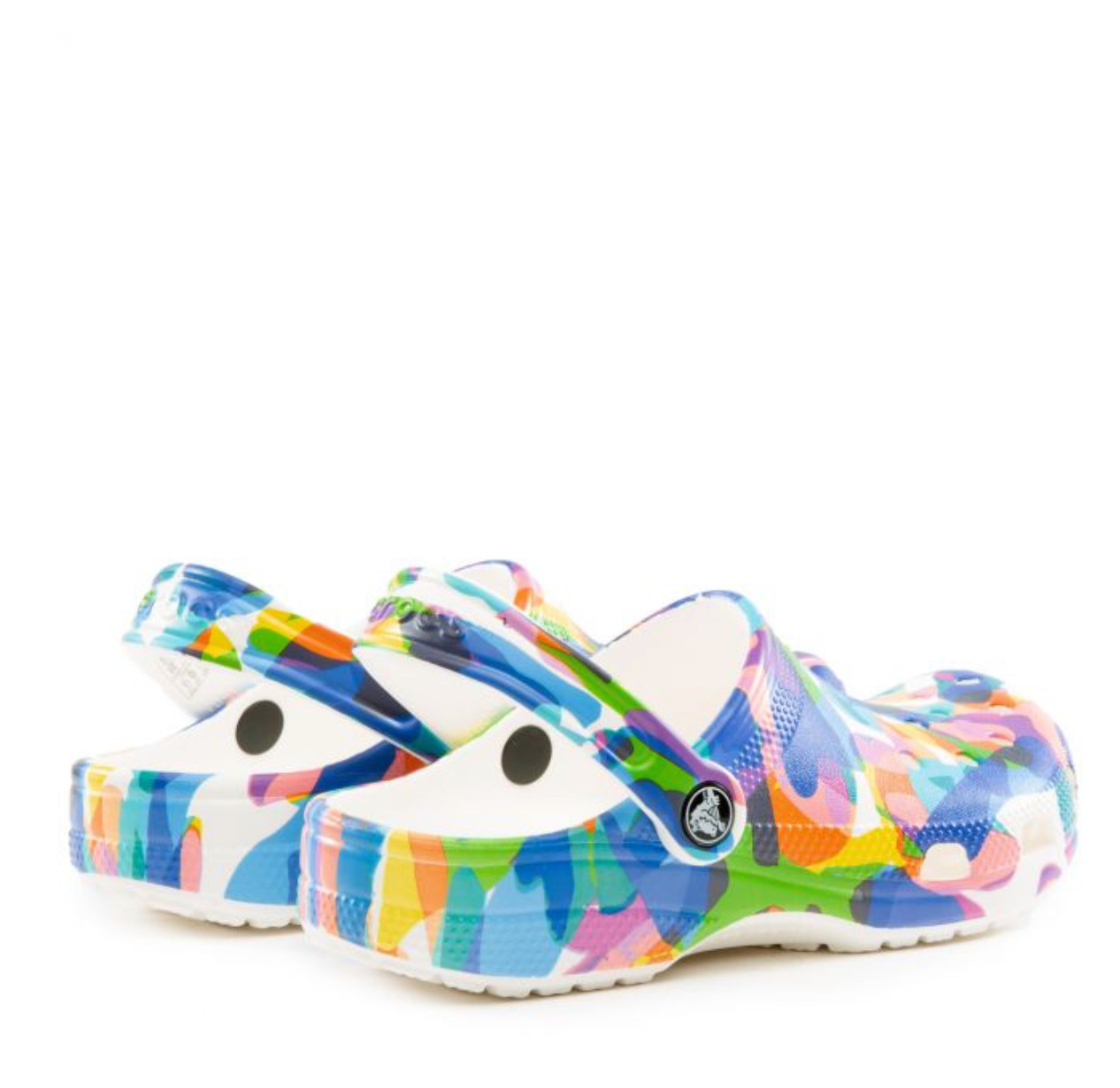 Crocs Classic Confetti Bubble Block Clogs White / Multi Color Mens 11 NEW RARE