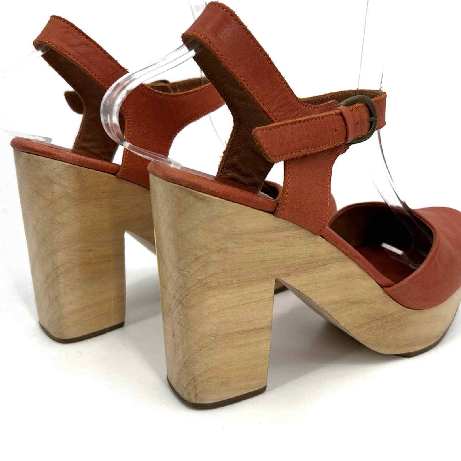 Rachel Comey size 7 Comey Dekalb Clog Burnt orange blonde wood Clog Mule Sandal