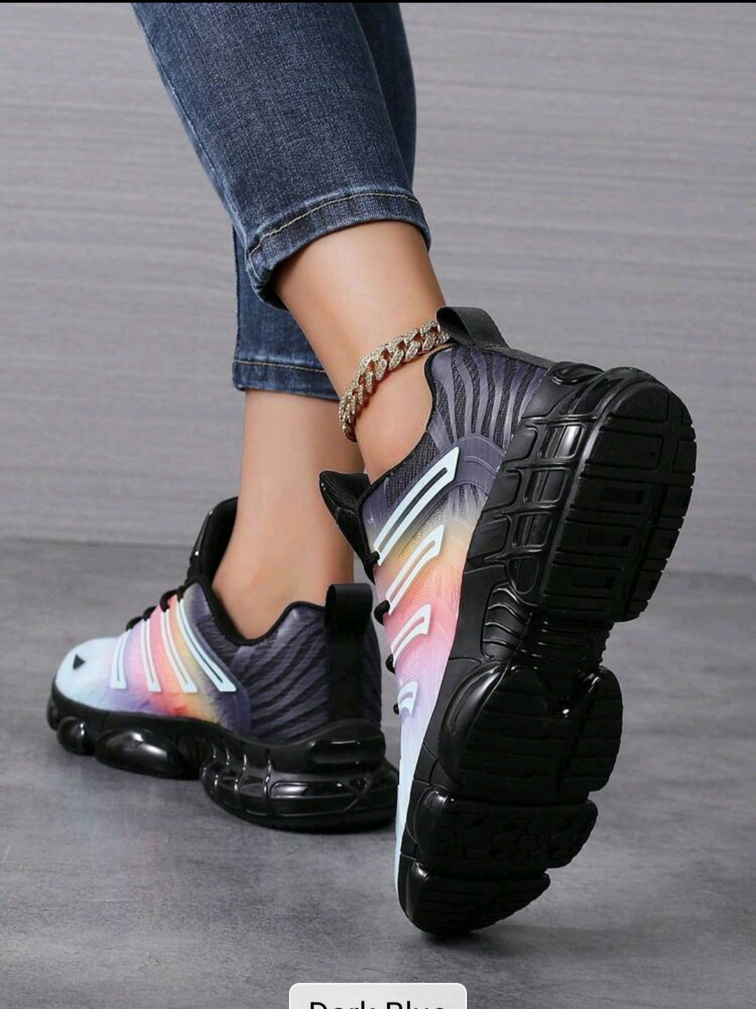 Fall/Winter Women’s Premium Colorful Rainbow Low-Top Lace-Up Sneakers, Classic