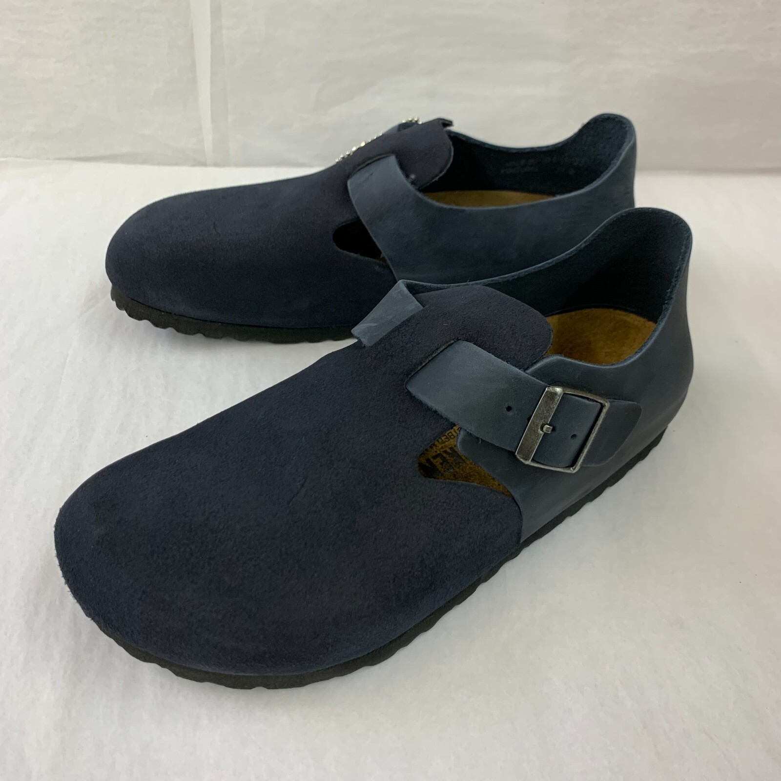 Birkenstock New w/ Box London Night Blue Oiled/Suede Leather Regular Select Size
