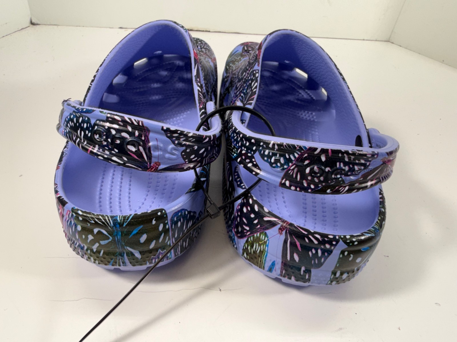 Crocs Classic Butterfly Clogs Womens 11 Moon Jelly Multi Slip-On Comfort NWOT