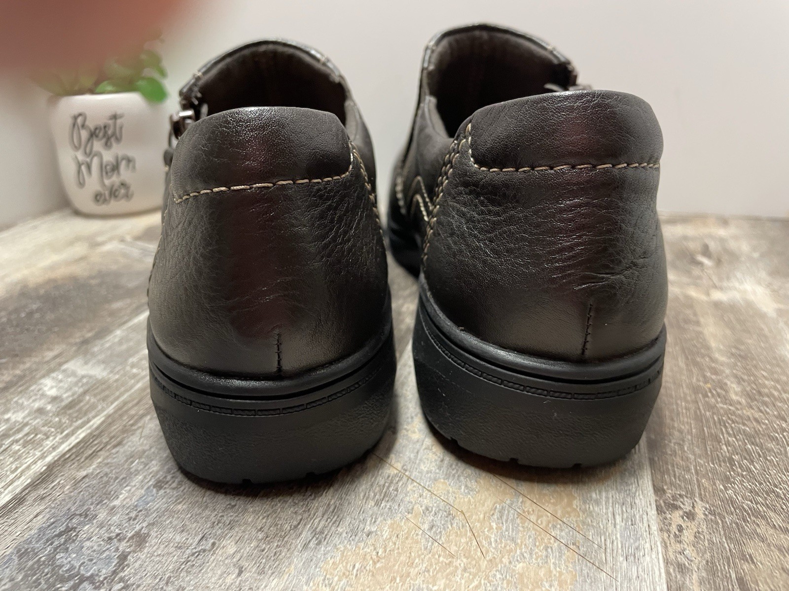 CLARK’S COLLECTION Carleigh Ray Women’s Size 9M Side Zip Leather Brown Shoes New