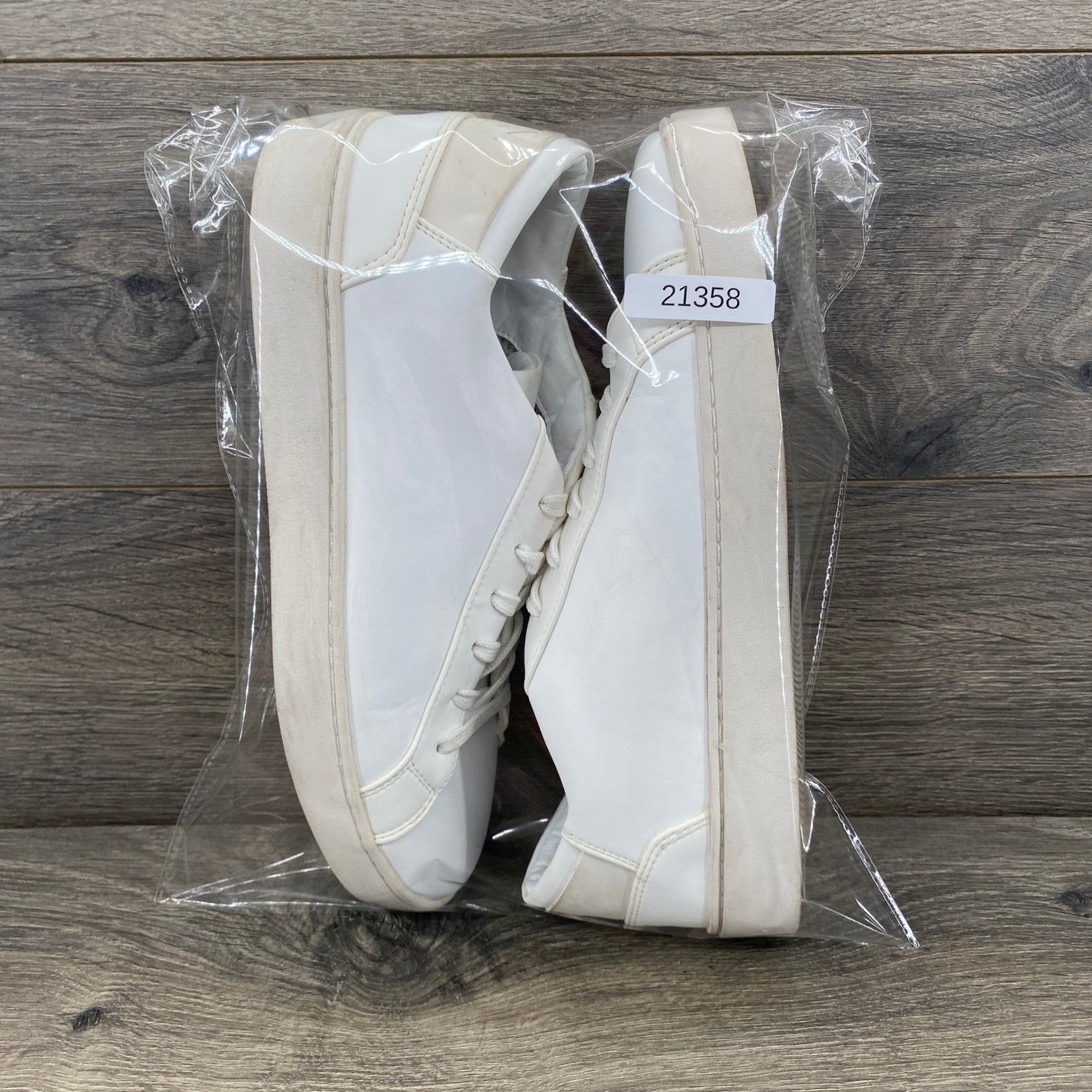 THOUSAND FELL Eco Recycled White Leather Low Top Sneakers Women’s 8