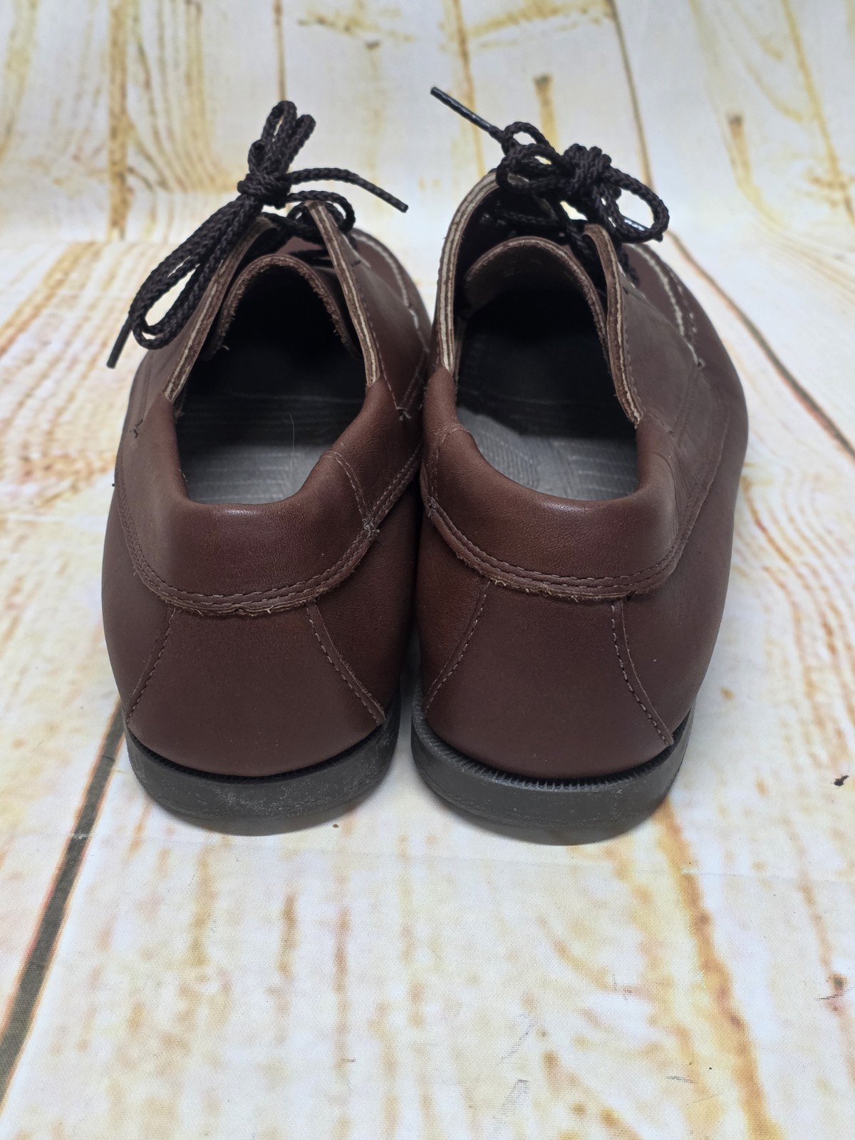 L.L. Bean Womens Blucher Moc Shoes Sz 8.5 M Brown Leather Moccasins Lace Up