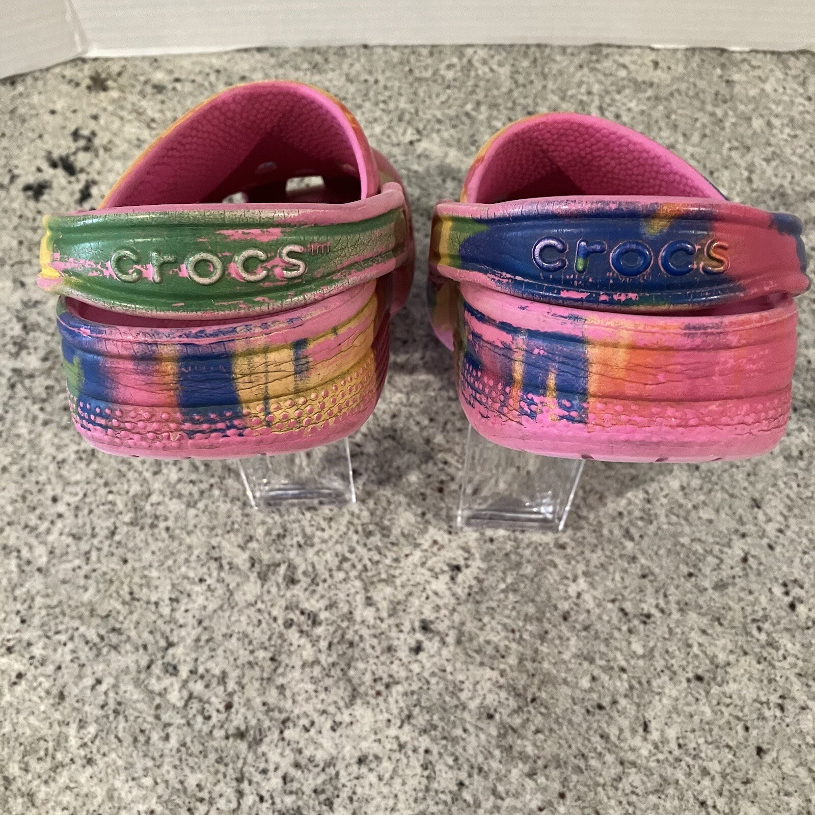 Crocs Mens 5/Womens 7 Unisex Tie Dye Clogs Shoes Non Slip Colorful