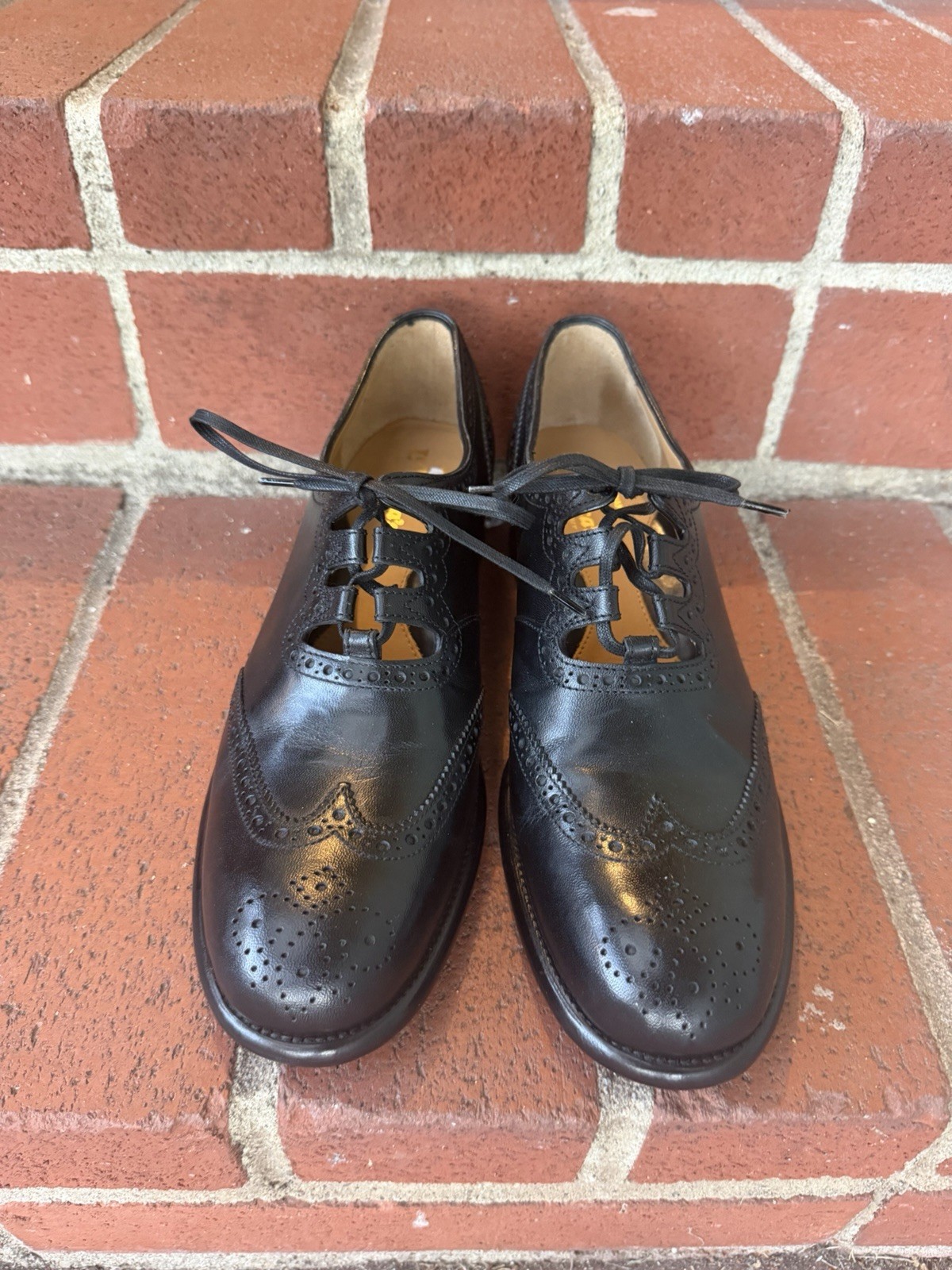 ENZO BONAFE per Le Yucca’s Wingtip Leather Shoes Black EU 41 Italy