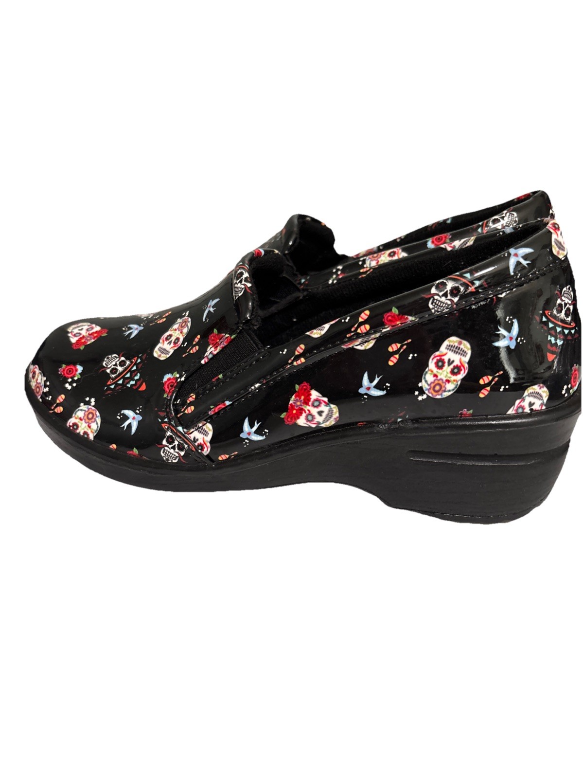 Halloween✨ Easy Work by Easy Street✨ Day of the Dead Slip On Clogs Mules Shoes