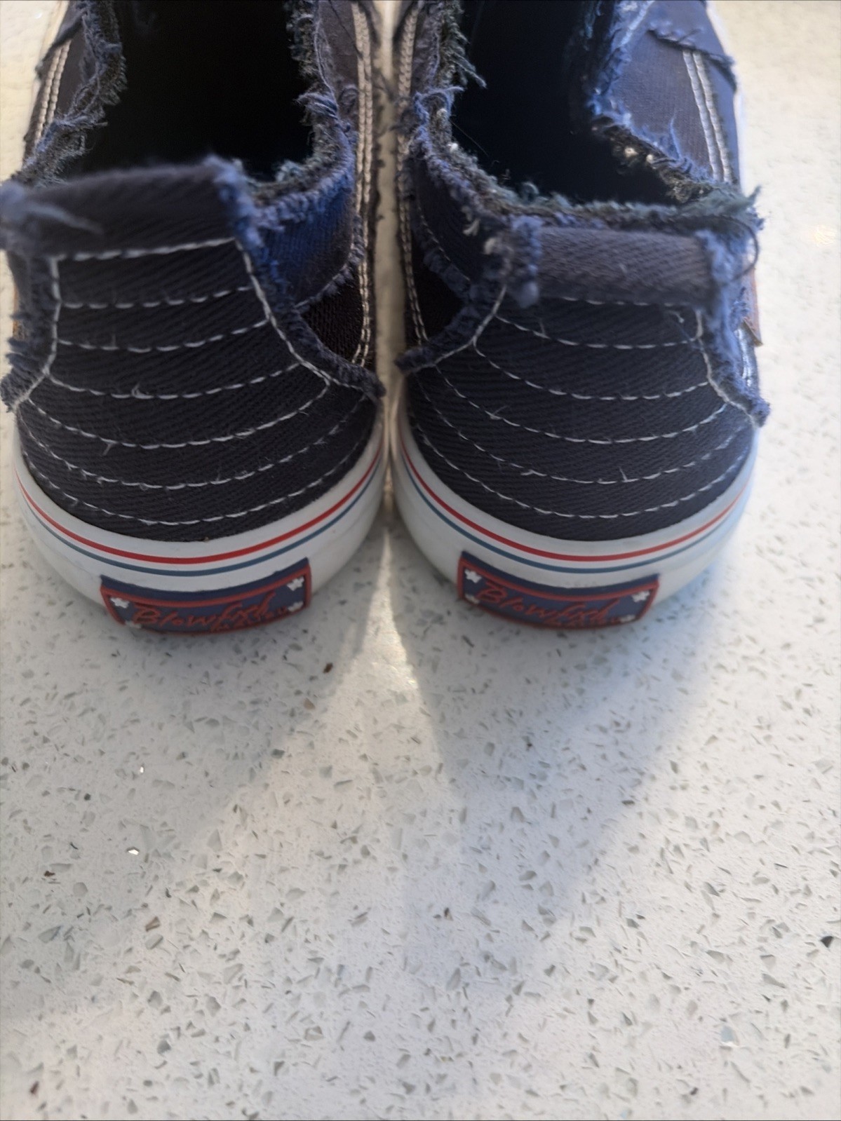 Blowfish Malibu Sneakers Slip On Sz 7.5 Gently Used Navy