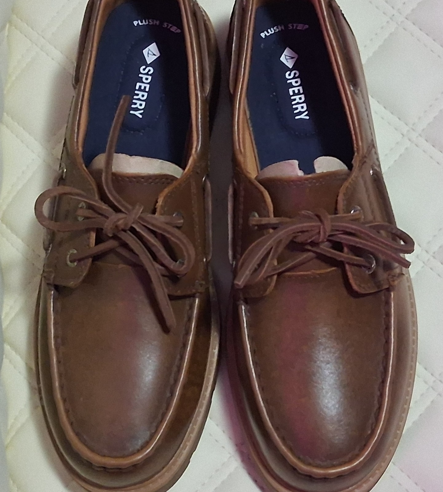 Sperry Wellsboat Plush Step Brown Leather Boat Shoes Women’s Size 9 NIB