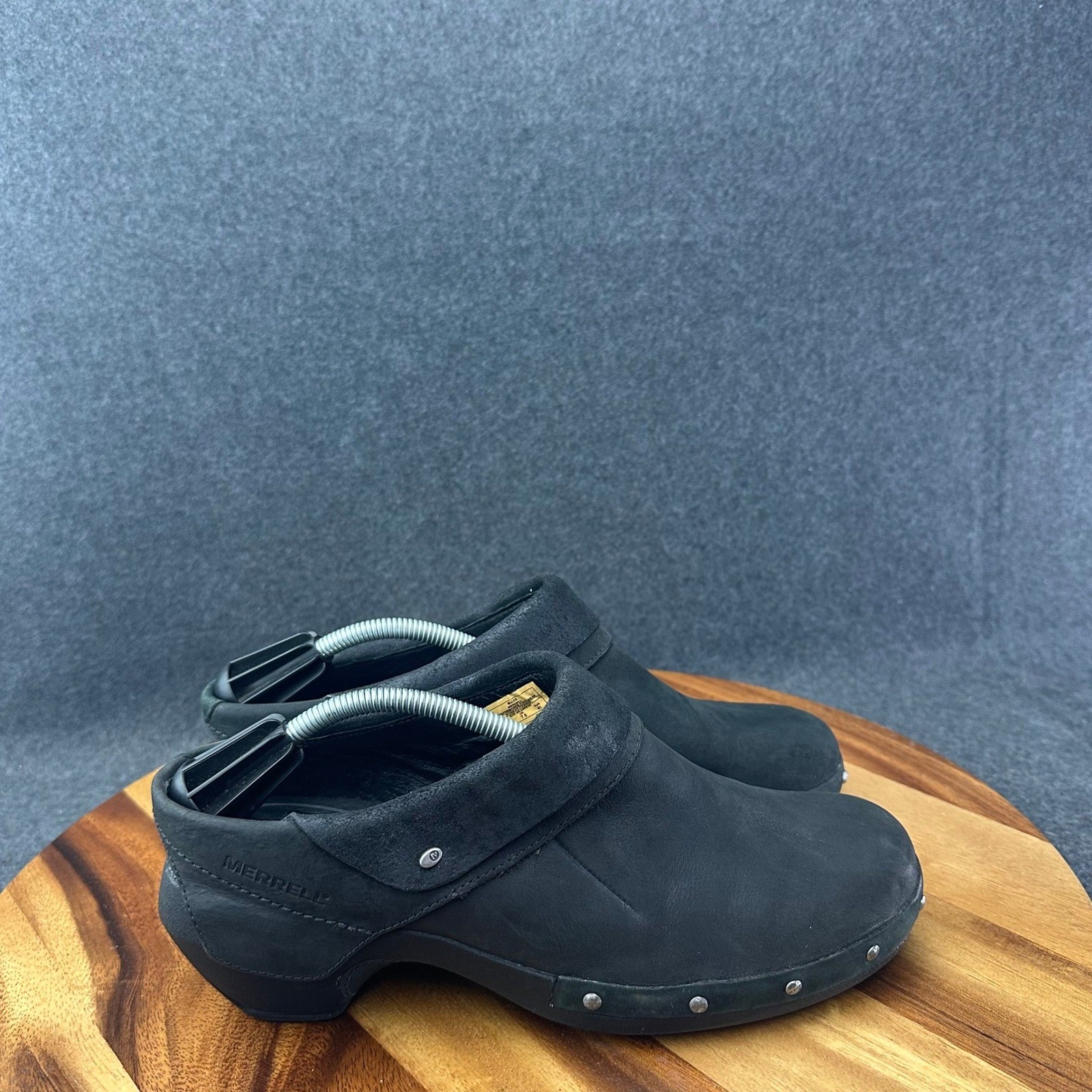 Merrel Shoes Womens 10 Luxe Wrap Casual Slip On Mule Clogs J68660 Black Leather